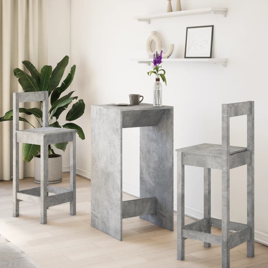 vidaXL Esstisch Bartisch Betongrau 51x50x103,5 cm Holzwerkstoff (1-St)