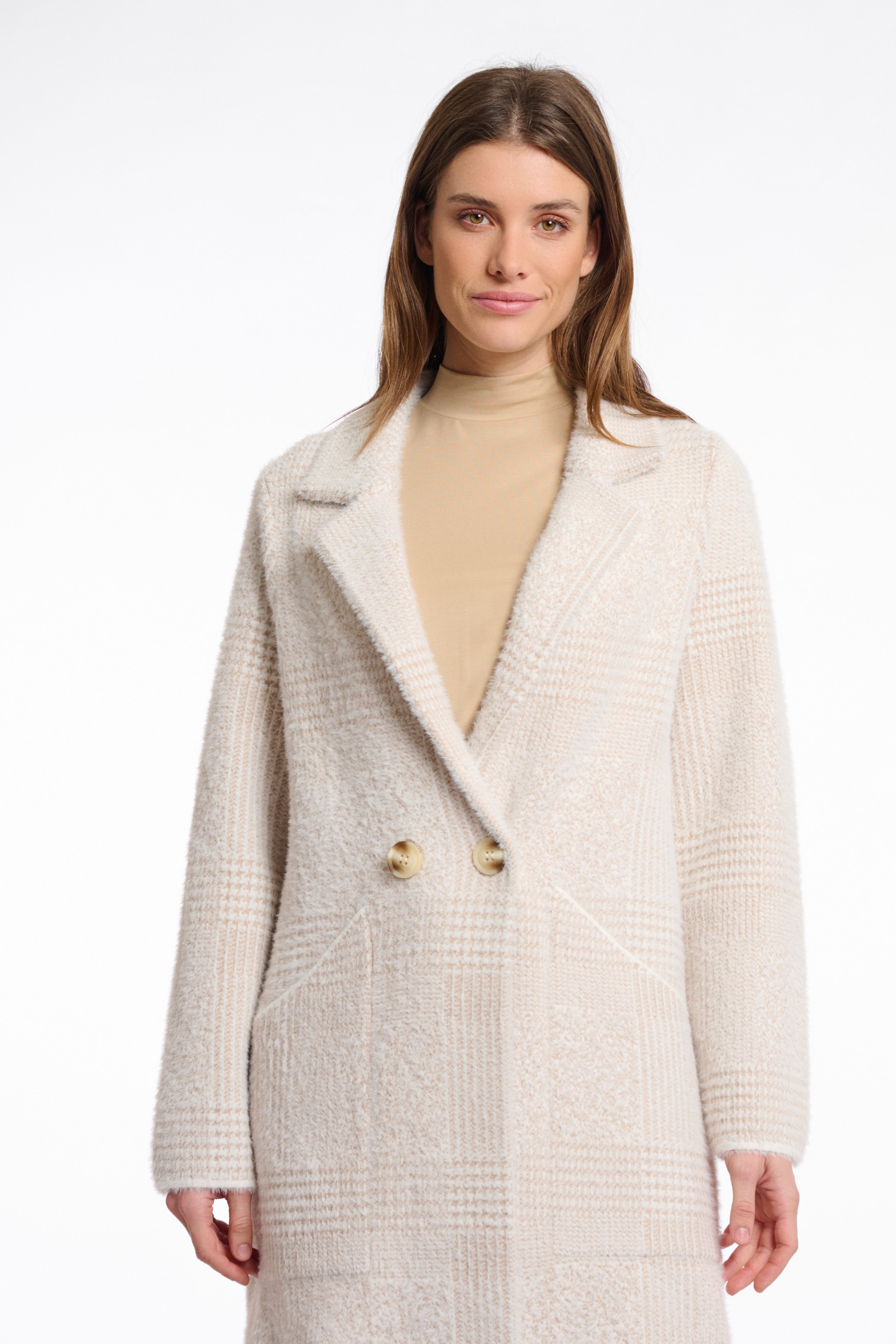 Rino & Pelle Longstrickjacke mit Reverskragen und feinem Muster