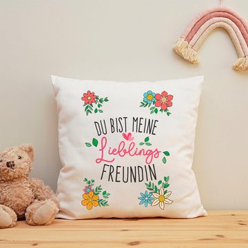 GRAVURZEILE Zierkissen mit Spruch - Du bist meine Lieblings Freundin - Geschenk für Freunde -