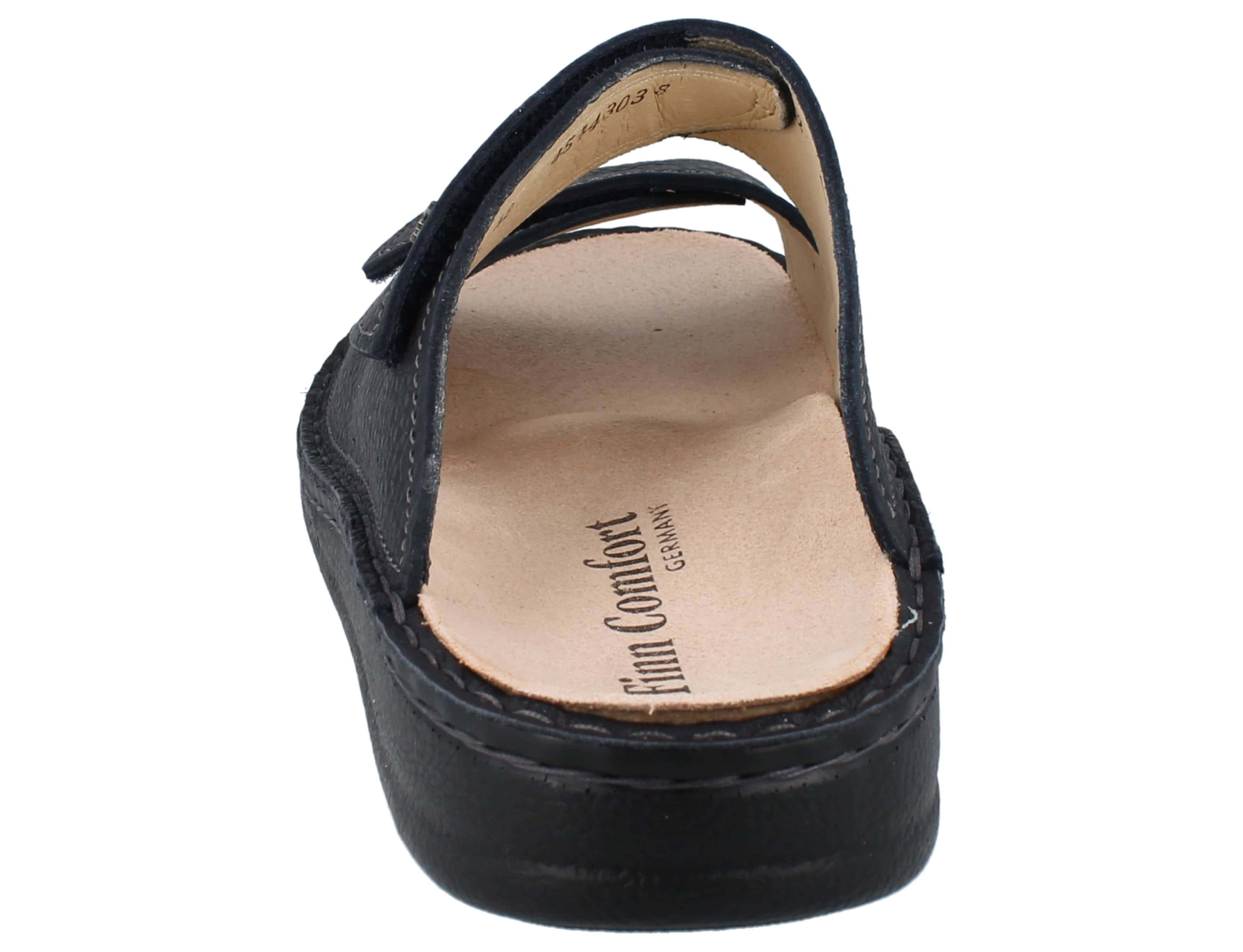 Finn Comfort FINN COMFORT Riad Herren Pantolette blau Glattleder - Größe: 42 Hausschuh Wechselfußbett