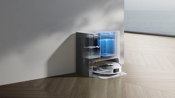 ECOVACS Nass-Trocken-Saugroboter DEEBOT T10 TURBO, 45 W, beutellos, 5200PA, DToF-Laser, AIVI 3.0, Reinigungsstation, YIKO, Weiss/Silber