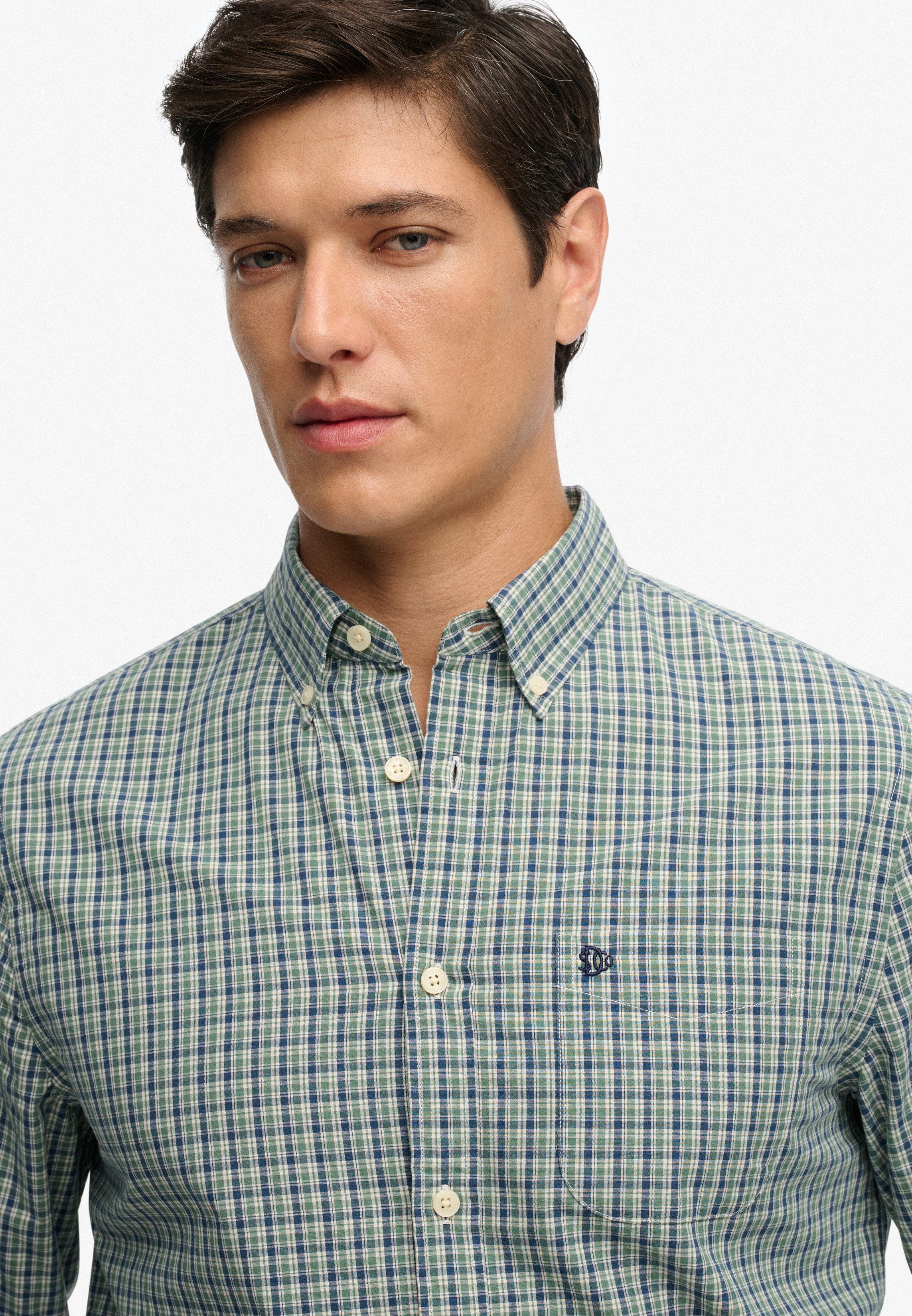 Superdry Langarmhemd PREPPY POPLIN L/S SHIRT kariertes Design, mit Knopfleiste, Regular Fit – Bild 4 von 5