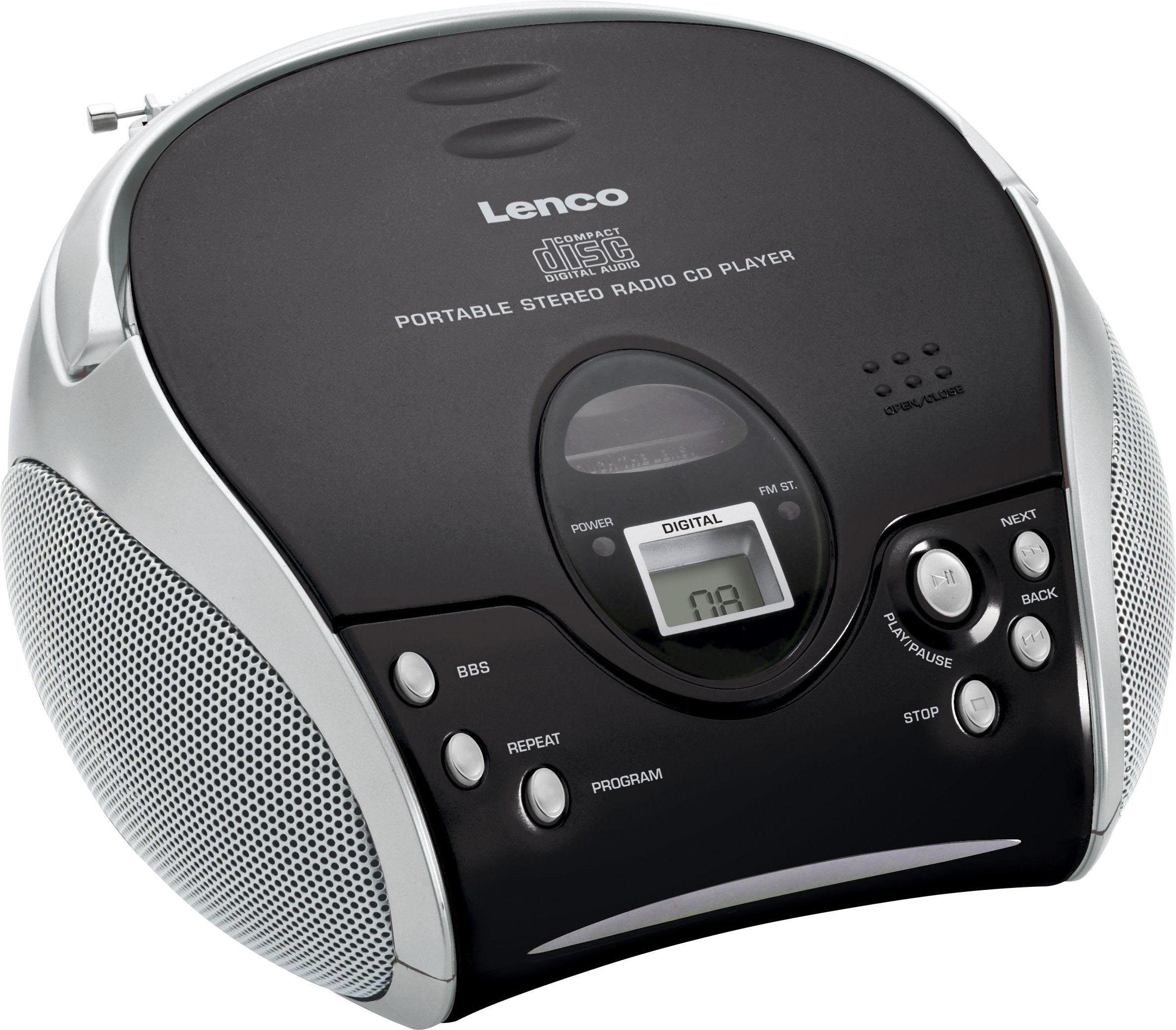 Lenco SCD-24 mit stereo UKW-Radio schwarz/silber CD