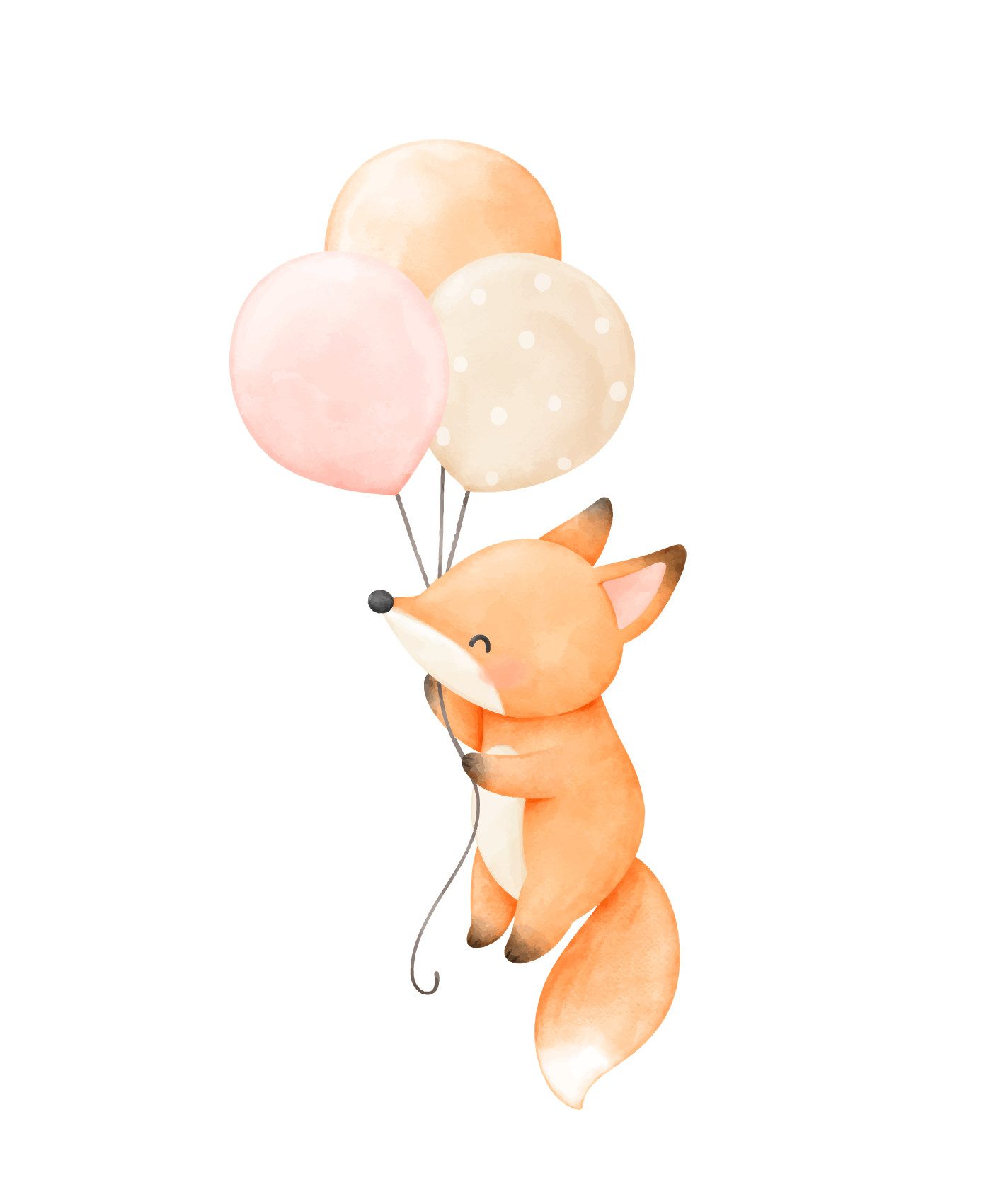 Lüttenhütt Bild mit Rahmen oder Poster, Fuchs mit Luftballons, Fantasy, Füchse, Luftballon, Tiere (1 St), HD Premium Druck