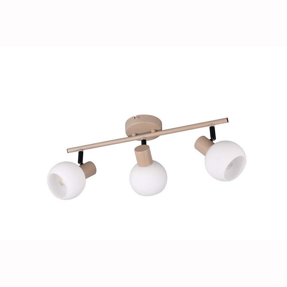 Reality Leuchten Deckenleuchte, Leuchtmittel nicht inklusive, Deckenleuchte Wandlampe Flurleuchte warm beige Metall E14 3-flammig L