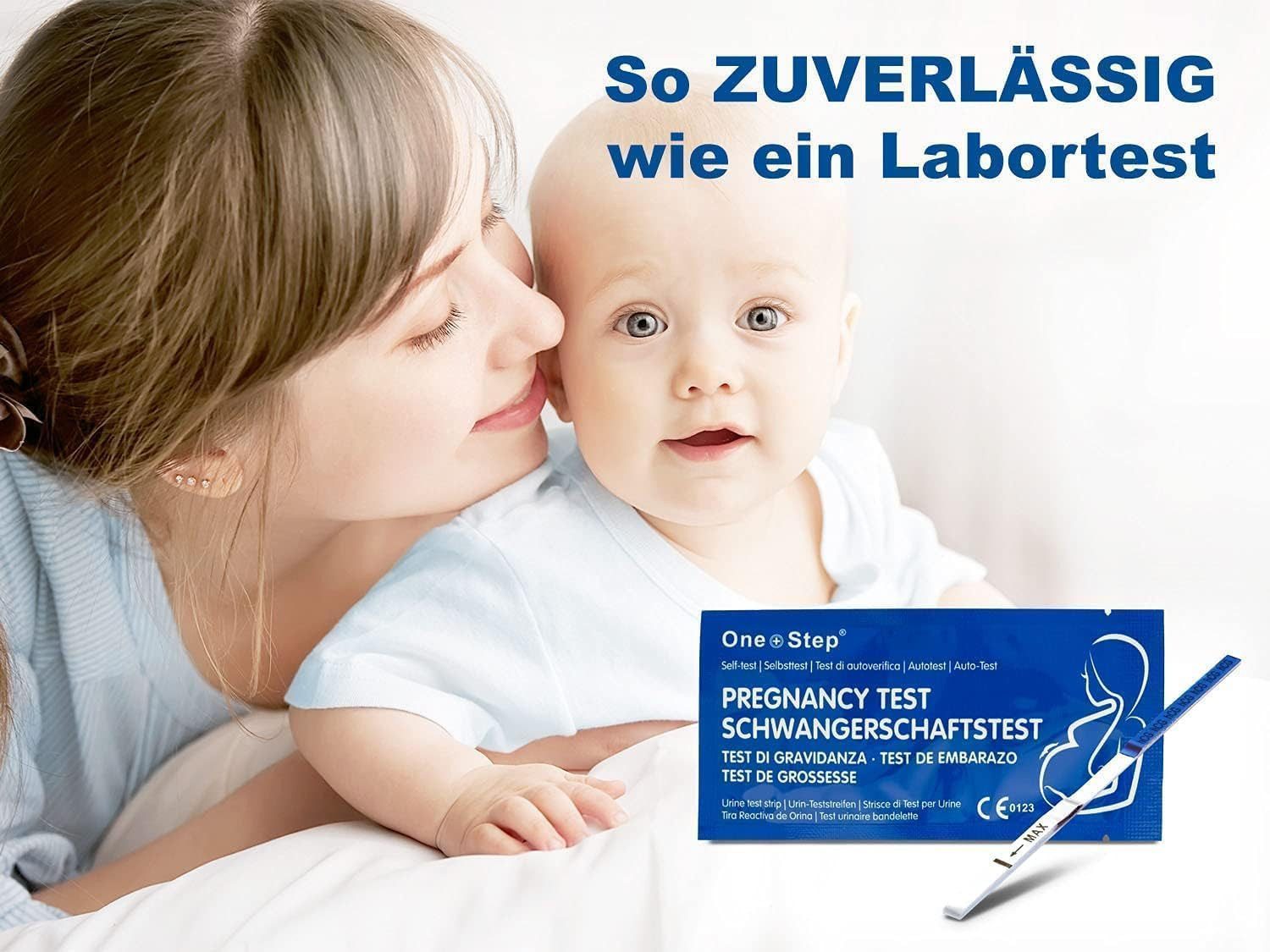 One+Step Schwangerschaftstest Blue Line ultraempfindlicher Schwangerschaftstest - Frühtest 10 miu/ml, 50-tlg. – Bild 3 von 5