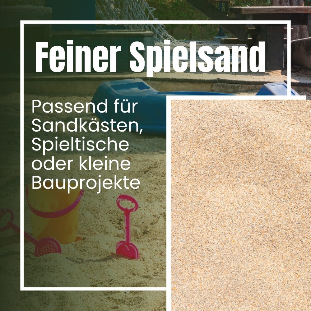 GarPet Spielsand Spielsand Plus 25 Kg 0-2 mm Spielkastensand Sand für Sandkasten