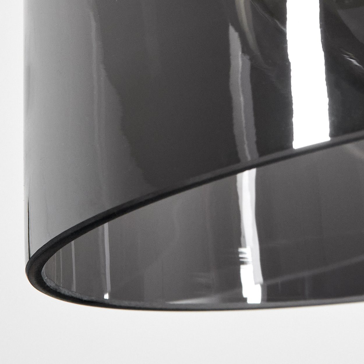Höhe Deckenlampe »Breia« 1xE27 Design, im Metall/Glas, modernen Hängeleuchte Schwarz/Silberfarben/Rauchfarben, Leuchte Glasschirm, ohne 150cm, Leuchtmittel, aus hofstein max. Ø22cm,