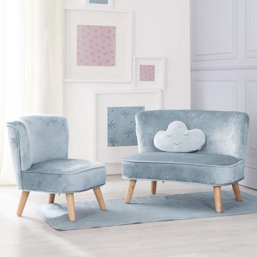 roba® Kindersitzgruppe Lil Sofa, (Set, 3-tlg), bestehend aus Kindersofa, Kindersessel und Dekokissen in Wolkenform