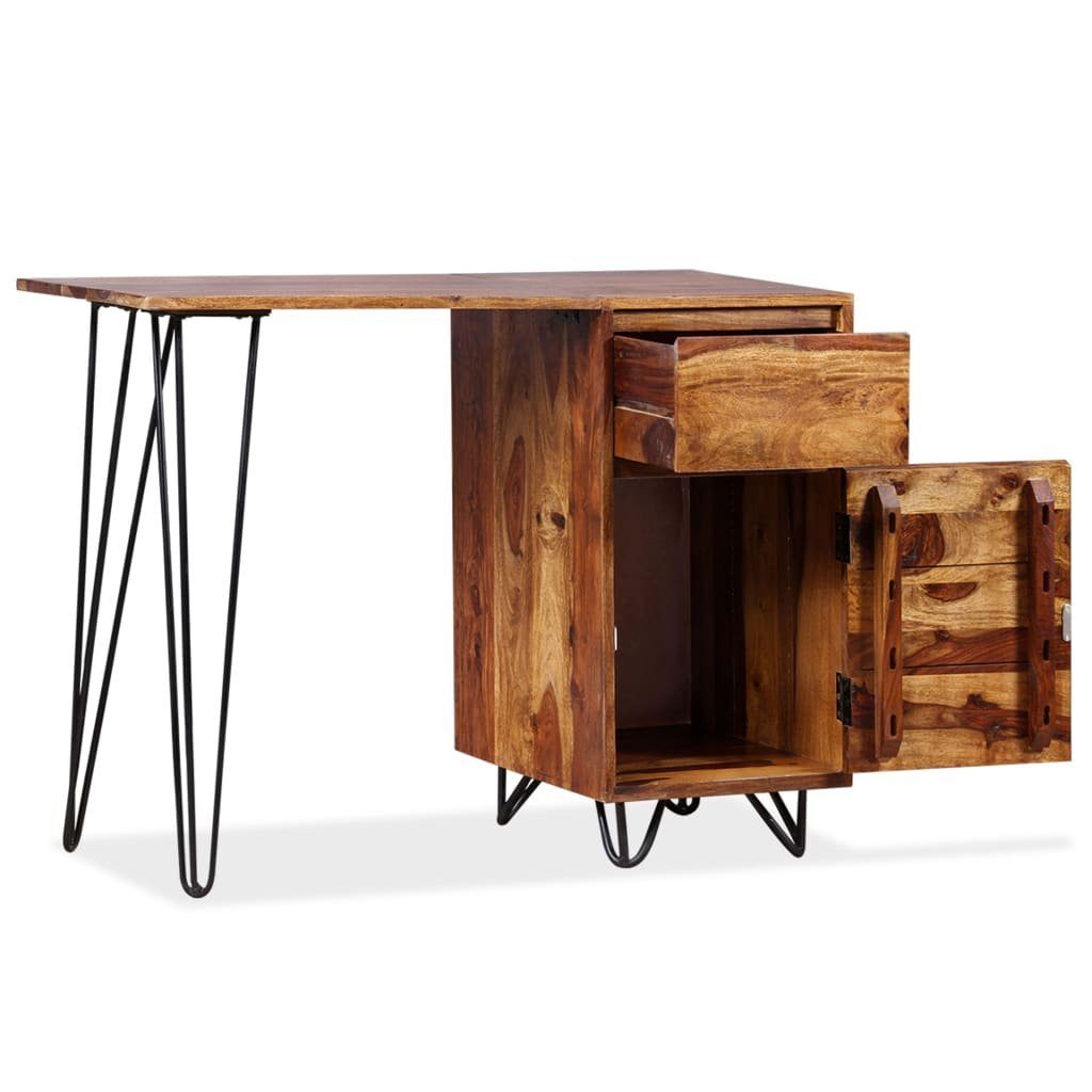 Schreibtisch und Schreibtisch Schrank Schublade 1 mit vidaXL 1 Massivholz