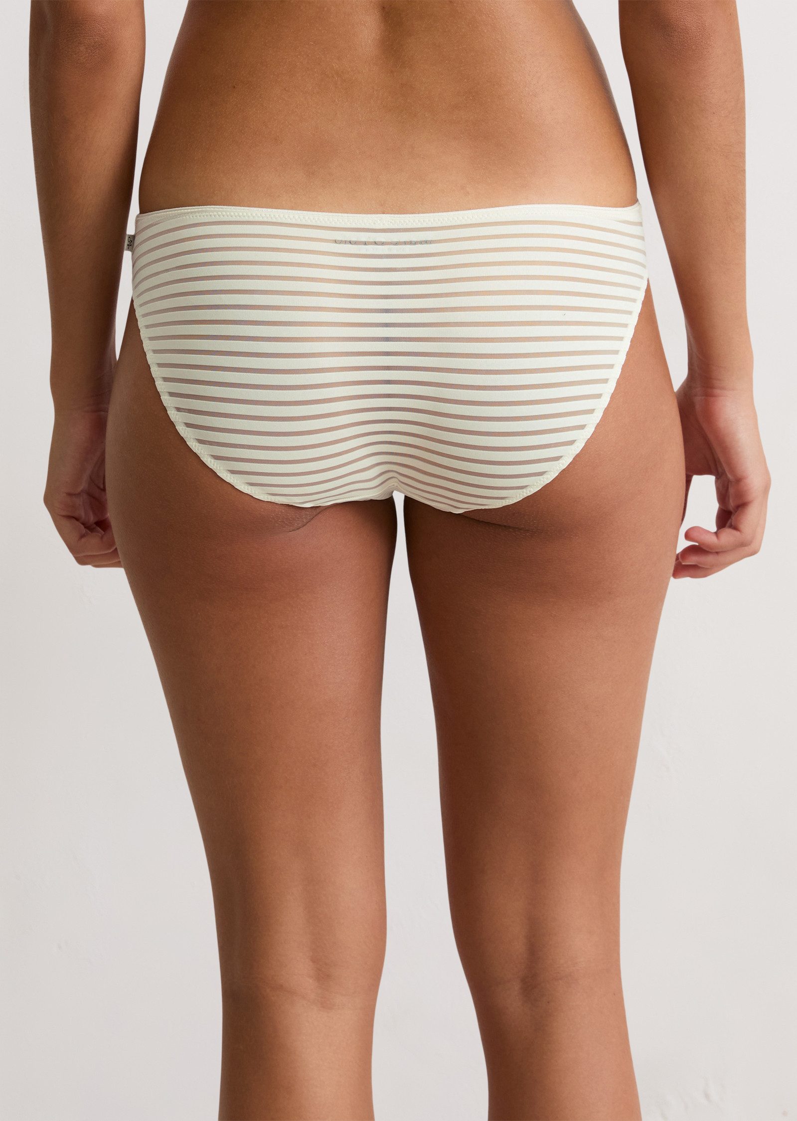 Marc O'Polo Bikinislip Second Skin Jaquard elastischer Bund, Spitze, gestreift, weich