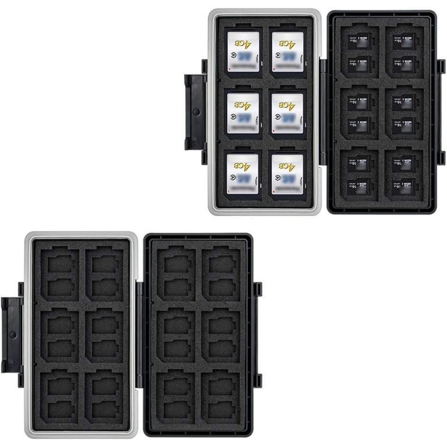 LuxusKollektion Etui Speicherkarten Aufbewahrung Etui für 12 SD 24 Micro SD Karten