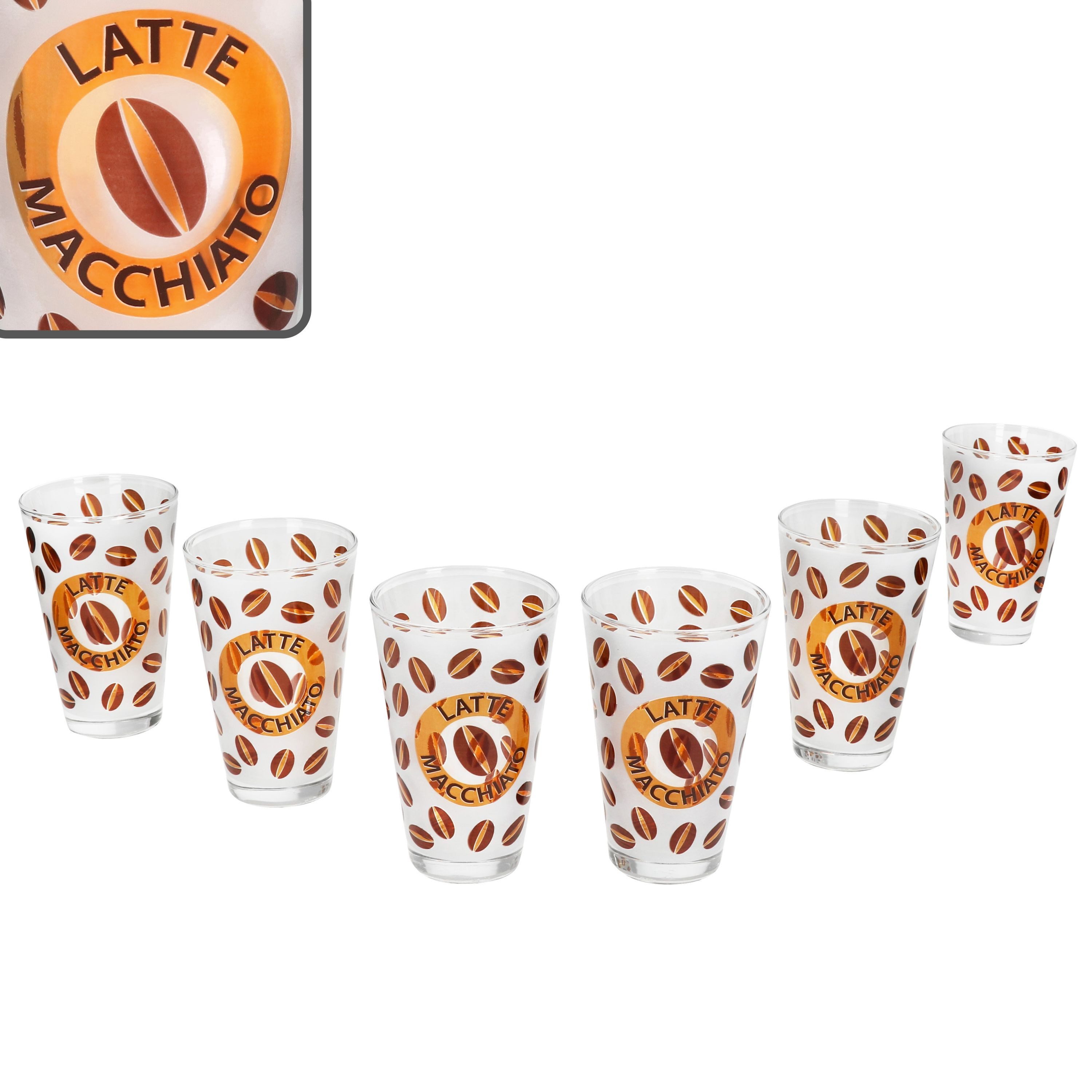 Ritzenhoff & Breker Latte-Macchiato-Glas 6er Set Latte Macciato 310ml Cremona Orange 12,9 cm - Ritzenhoff, Glas