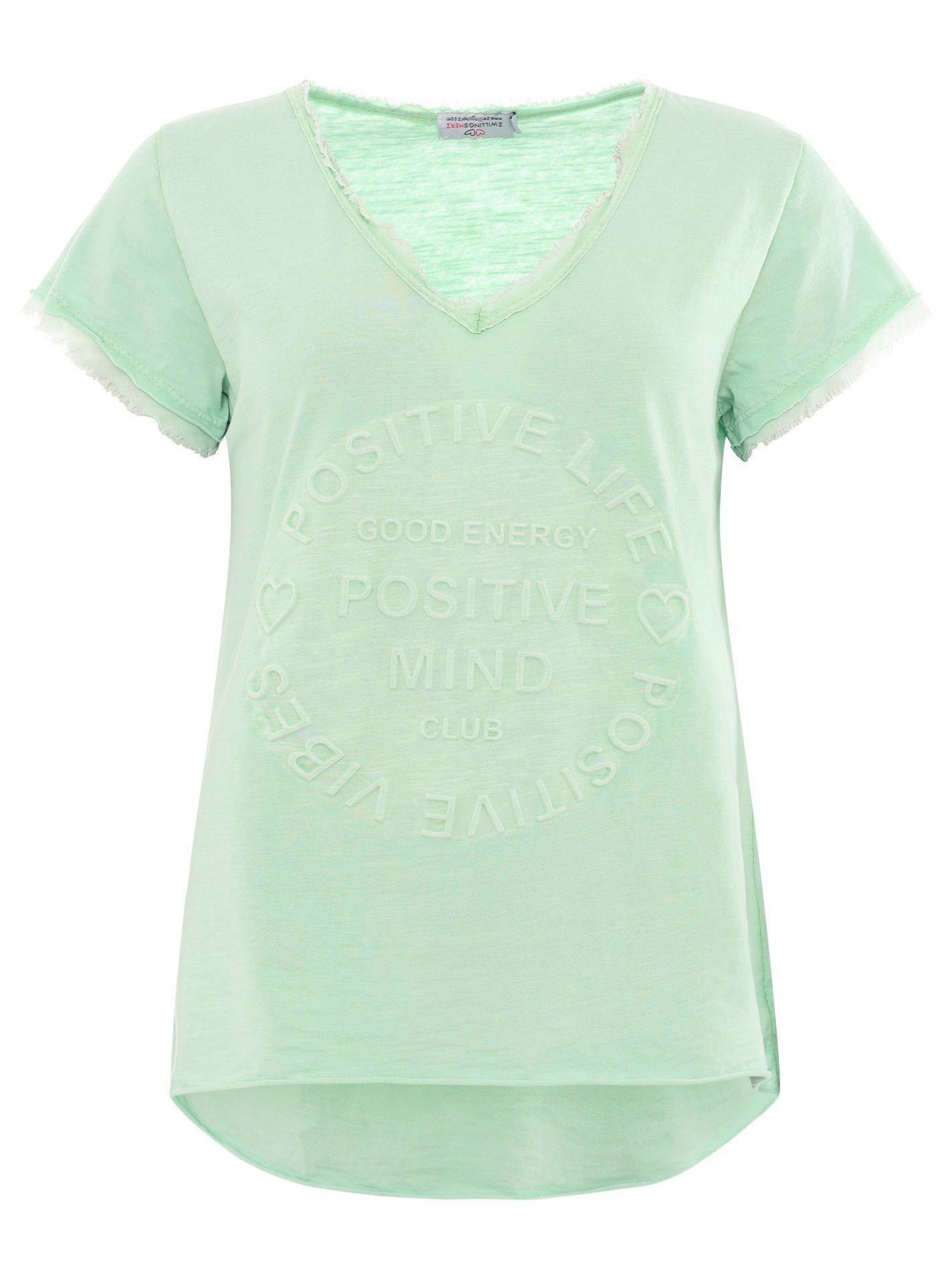Zwillingsherz T-Shirt Damen T-Shirt Positive Mind günstig online kaufen