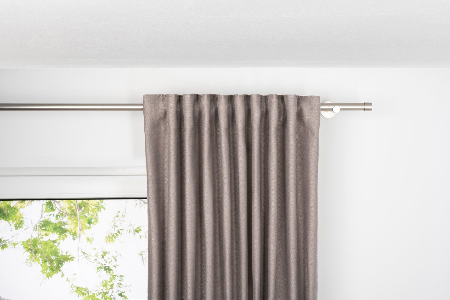 Vorhang Balance, ondeco, verdeckte Taupe moderner Polyester, St), 100% (1 Schlaufenschal Schlaufen