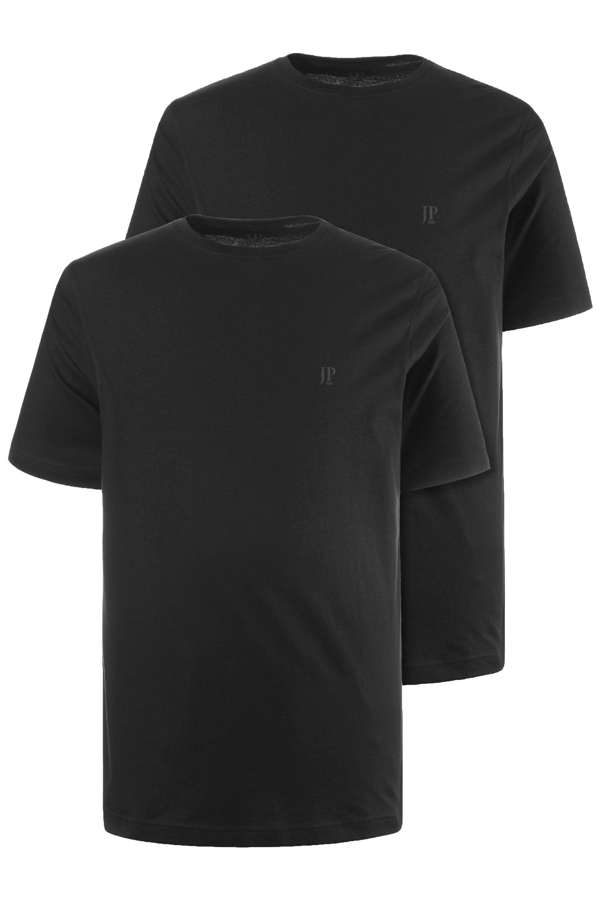 Hochbeliebte Neuware JP1880 T-Shirt T-Shirts Basic 2er-Pack (2-tlg) bis Rundhals schwarz 8XL