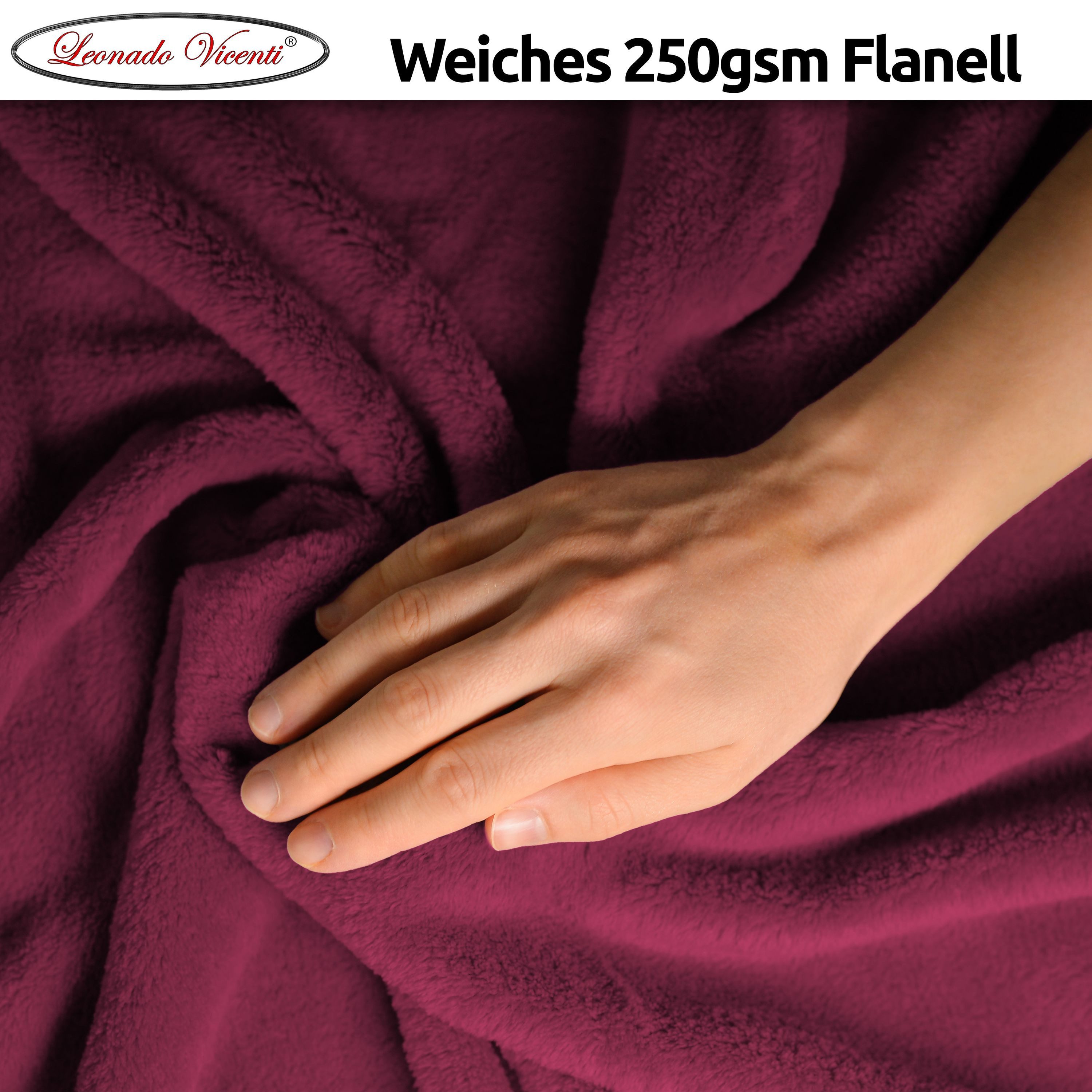 Wohndecke kuschelig warm, 2er Pack 150x200, Leonado Vicenti, Kuscheldecke f günstig online kaufen