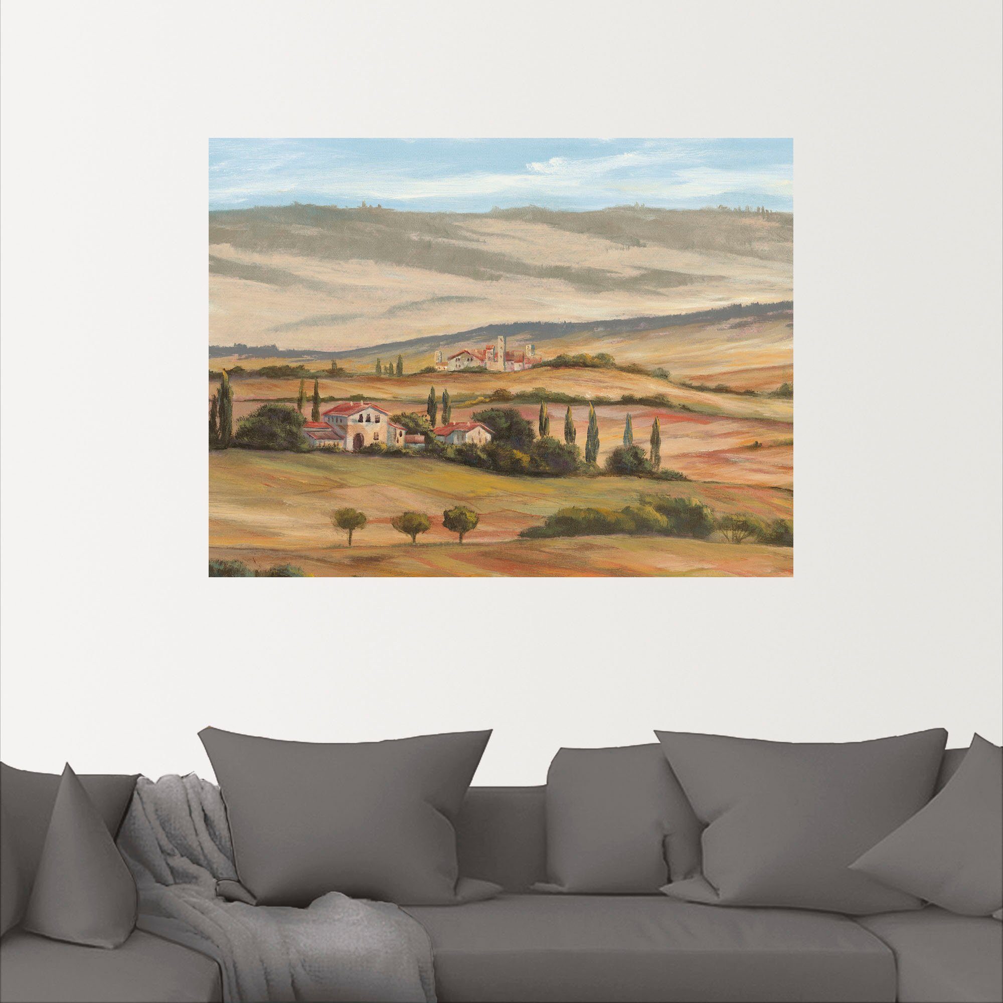 Artland Wandbild Toskanisches Tal Wandaufkleber von Größen Europa Poster Bilder in St), als I, Leinwandbild, Alubild, (1 oder versch
