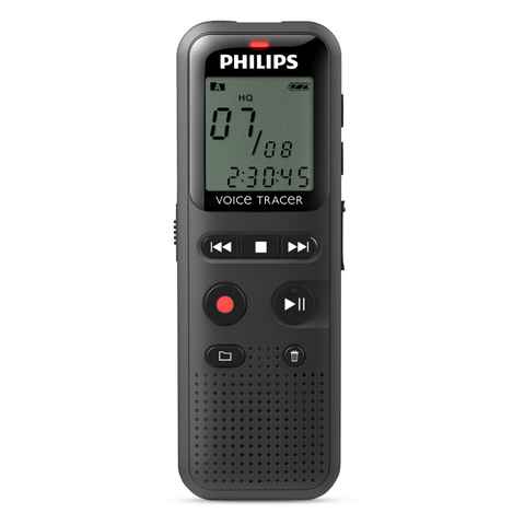 Philips VoiceTracer Audiorecorder DVT1150 Digitales Diktiergerät (Variable Wiedergabegeschwindigkeiten, Sofortige One-Touch-Aufnahme)