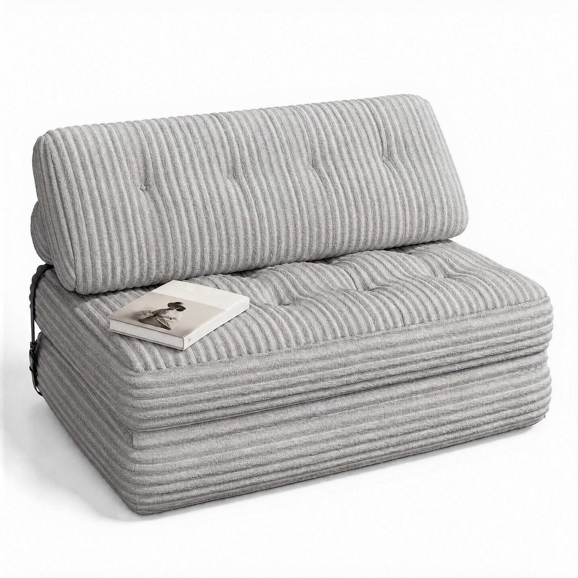 Blishom 1,5-Sitzer 2-in-1 Schlafsofa aus Cord, faltbar, 180 x 130 cm, Klappmatratzen eignen sich für kleine Wohnungen und Schlafzimmer