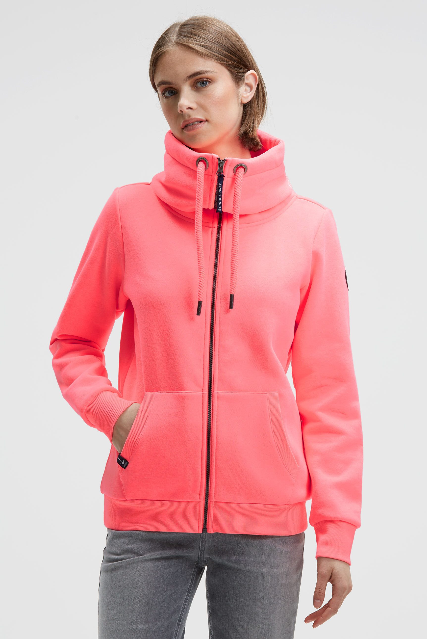 SOCCX Sweatjacke mit weicher Innenseite günstig online kaufen