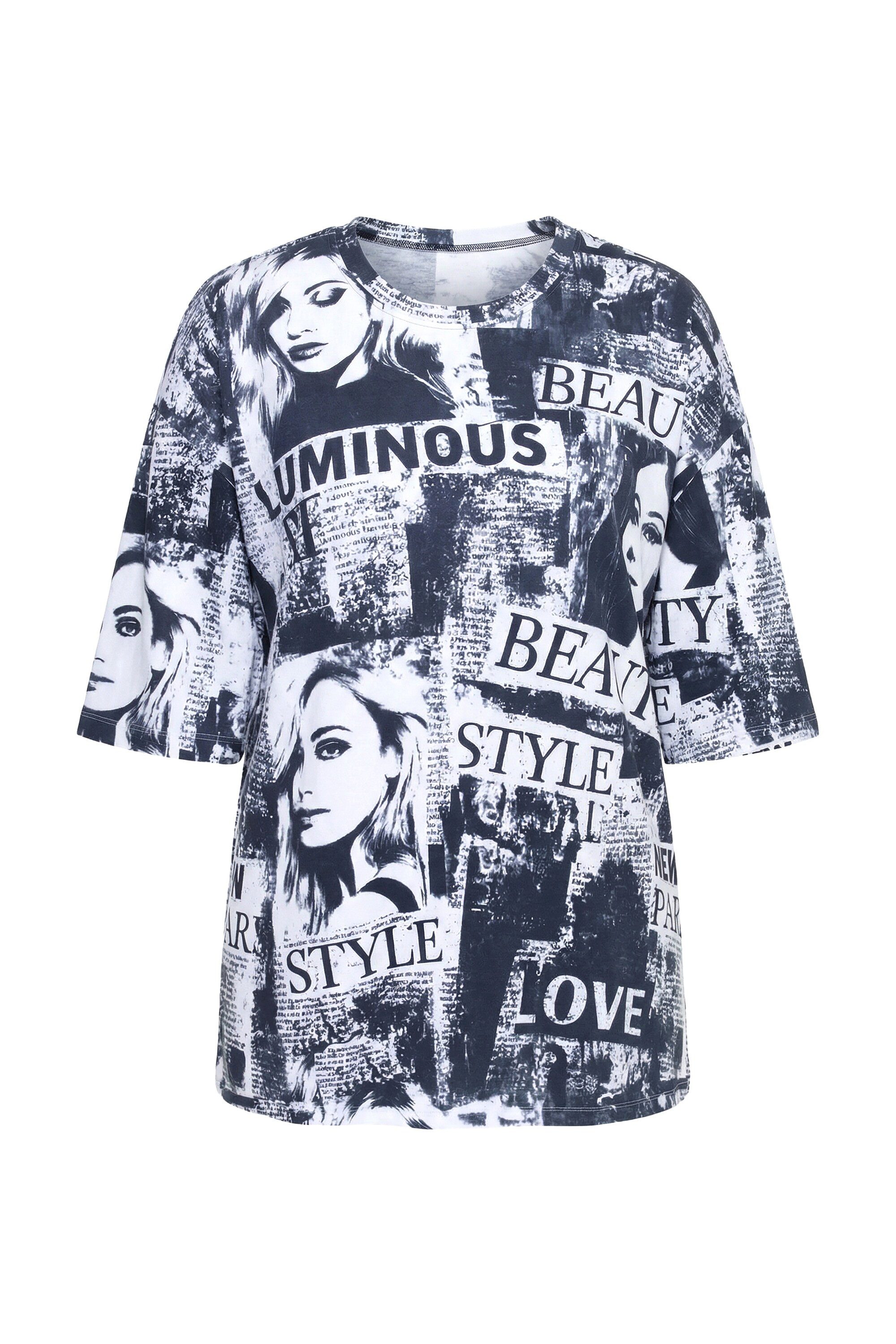 MIAMODA T-Shirt T-Shirt Oversize Fit Frauen-Muster 3/4-Ärmel günstig online kaufen