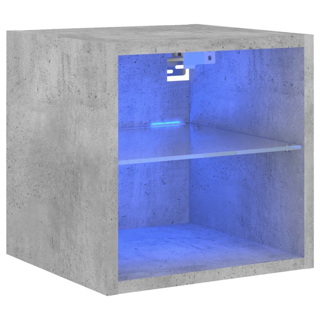 vidaXL TV-Wand TV-Wandschrank mit LED-Leuchten Betongrau günstig online kaufen