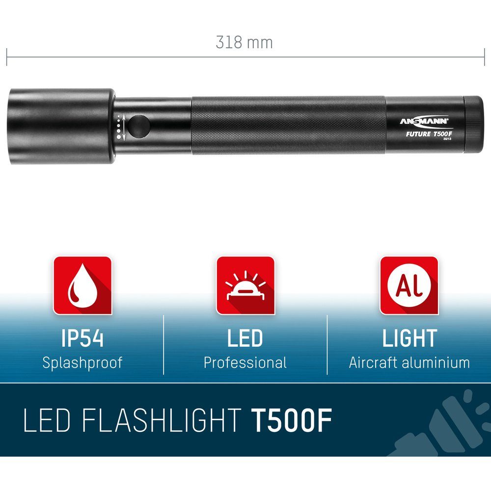 mit Taschenlampe Future LED Ansmann T500F Taschenlampe ANSMANN® batteriebetrieb Handschlaufe