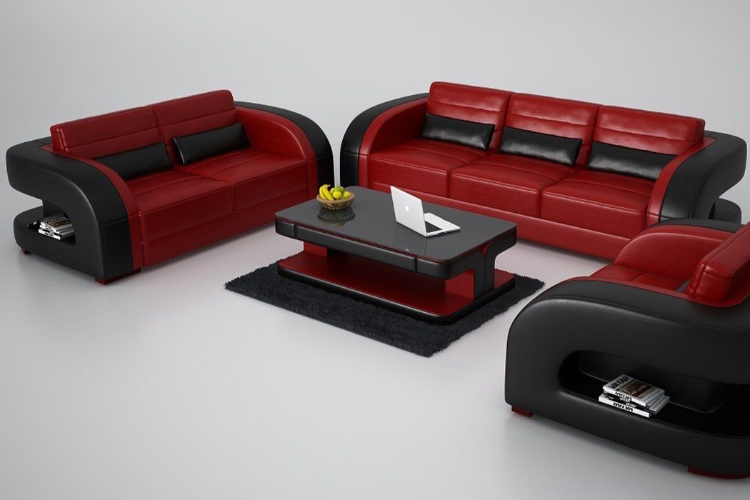 JVmoebel Sofa Set in Luxuriöse Wohnzimmer Polster, Garnitur 3+2 Sofagarnitur Made Europe Leder
