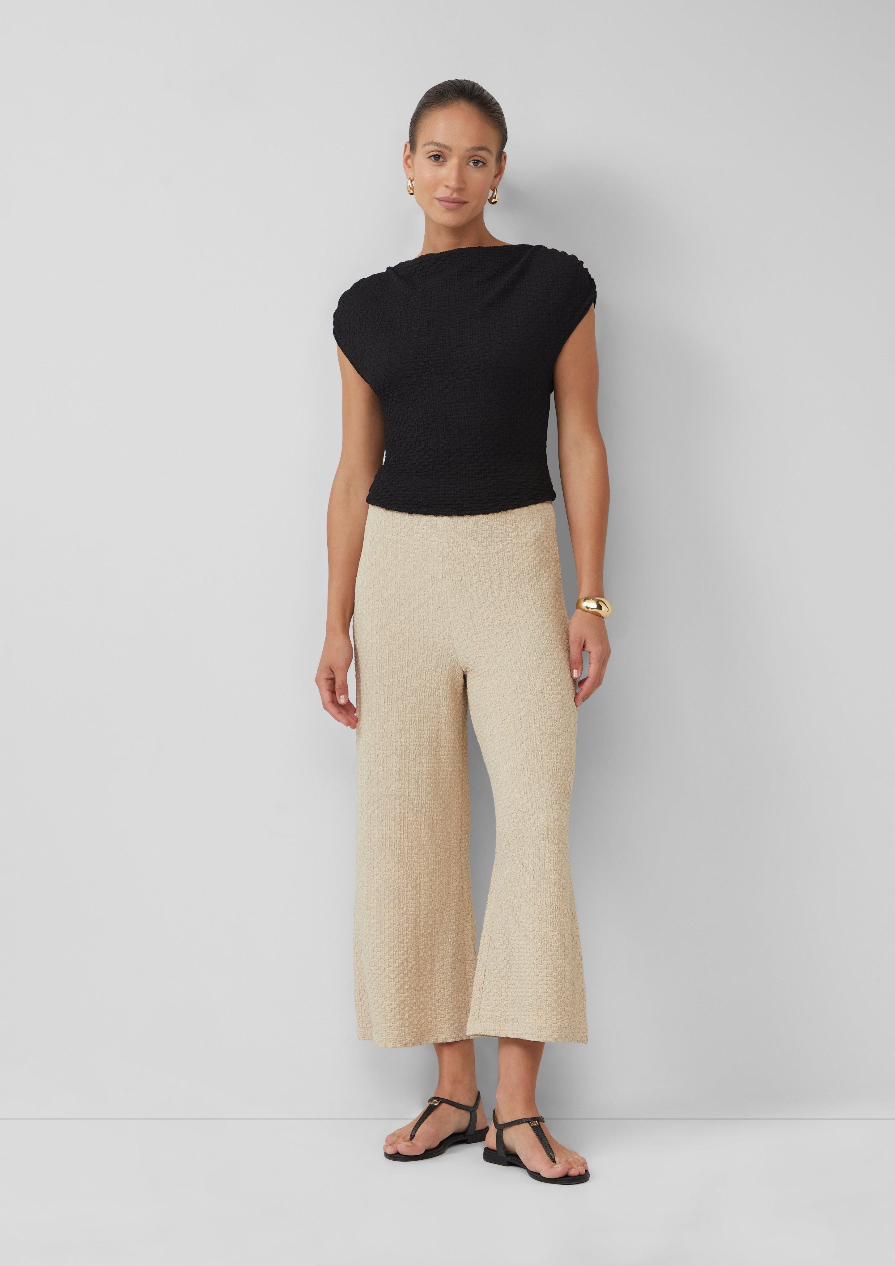 s.Oliver BLACK LABEL Stoffhose Strukturierte Culotte günstig online kaufen