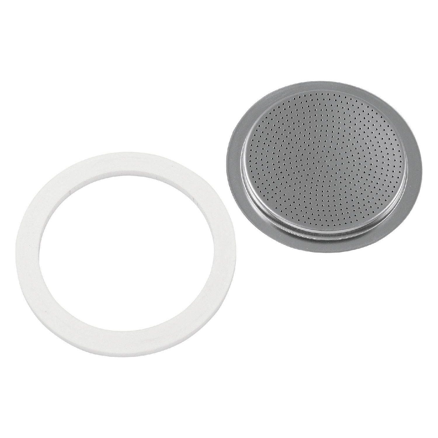 BIALETTI Dichtungsring Ersatzteilset für 4 Tassen für Venus, Kitty, Musa Aluminium, 1 Silikon Dichtung + 1 Filter