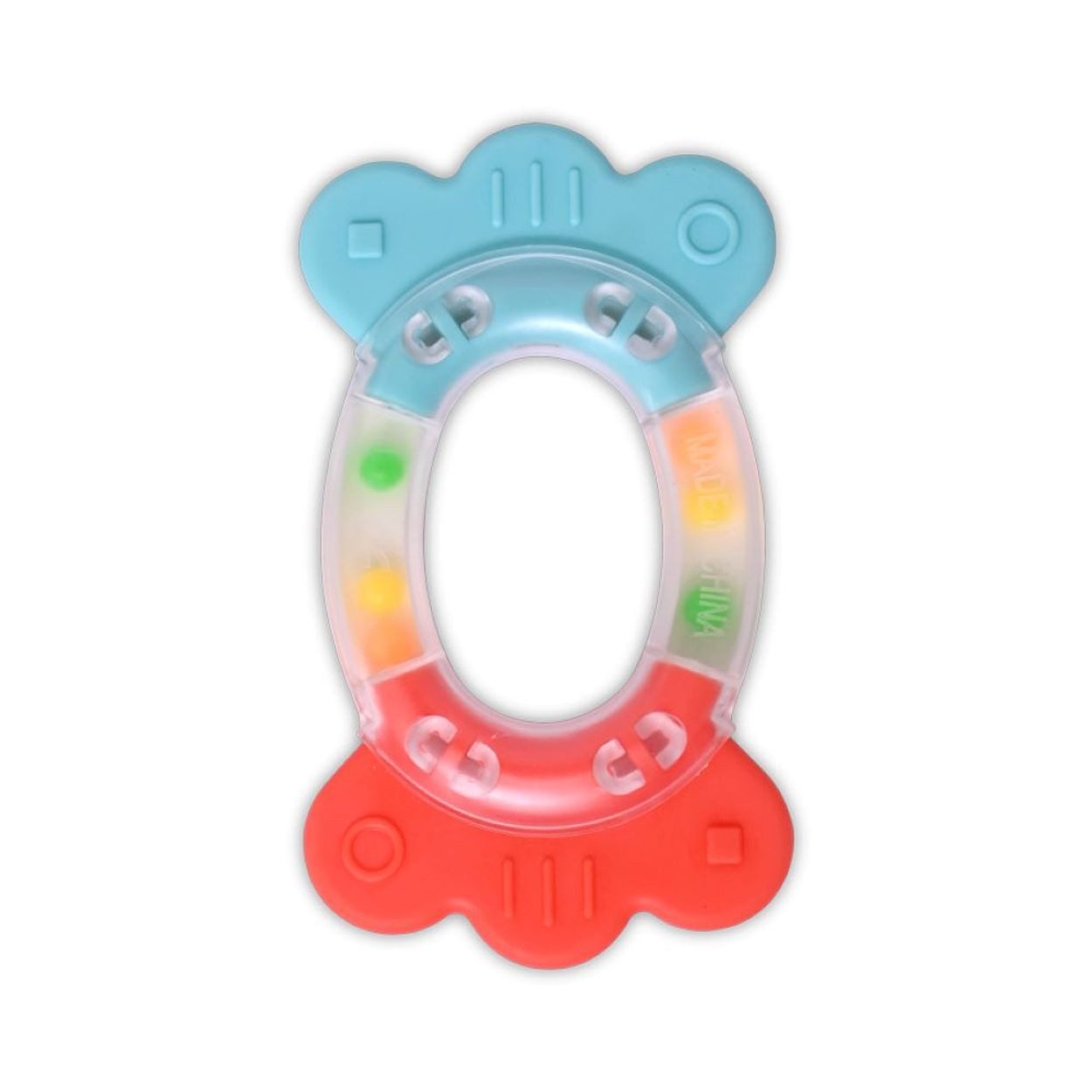 Baby Care Beißring Beißring Candy Babyrassel, Greifling, genoppter Griff, ab Geburt