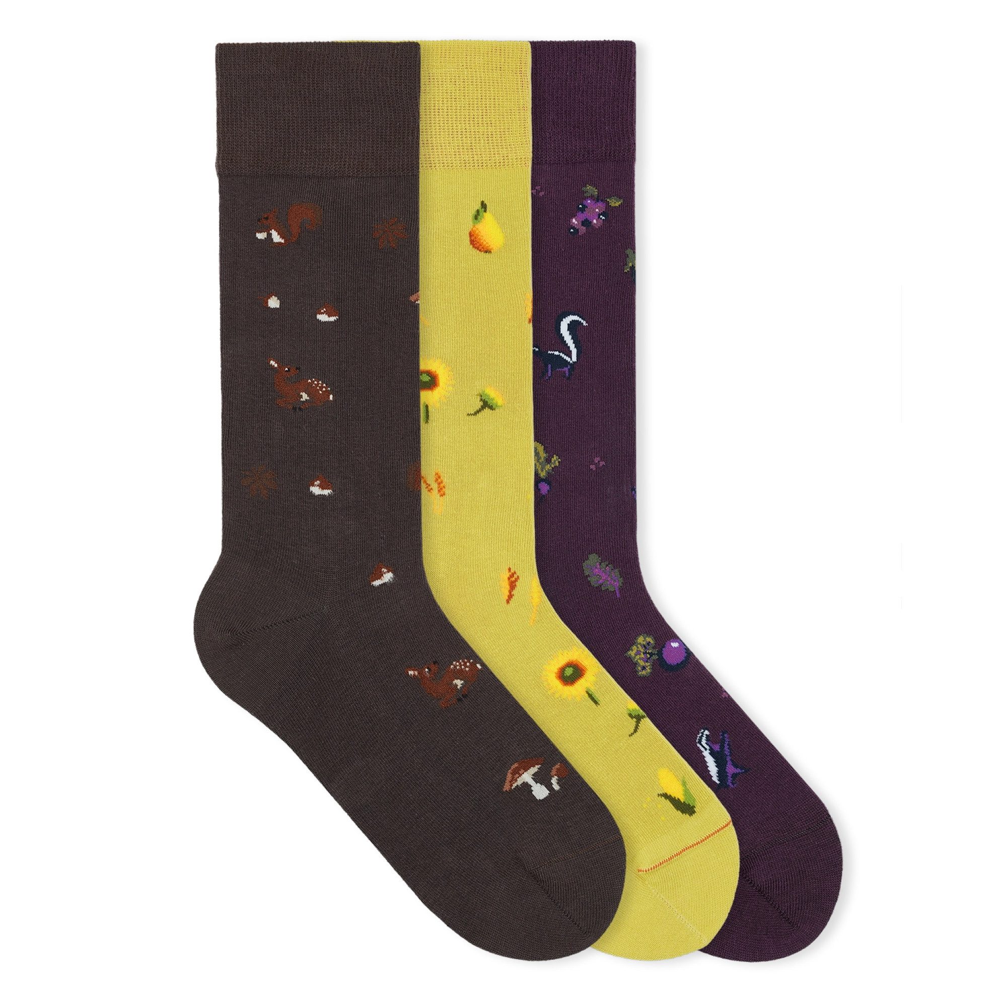 von Jungfeld Socken Icons Socken-Set Bio-Baumwolle 35-46 Unisex (3-Paar, 3 Paar) Motivsocken aus Bio-Baumwolle