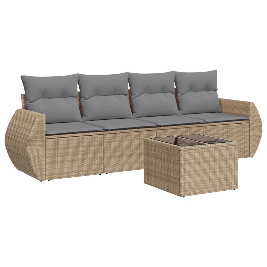 vidaXL Gartenlounge-Set 5-tlg. Garten-Sofagarnitur mit Kissen günstig online kaufen