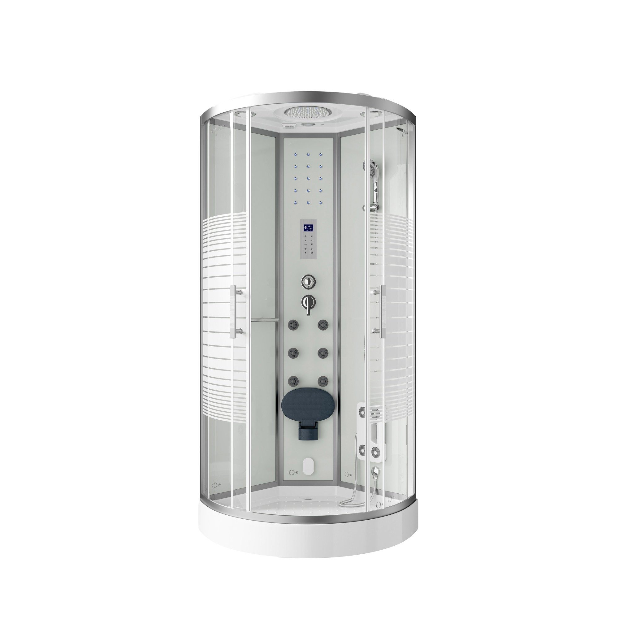 HOME DELUXE Dampfdusche WHITE PEARL - 90 x 90 cm, BxT: 90x90 cm, ESG Vollverglasung, Regendusche, Duschtempel, Fertigdusche, Dusche, Duschkabine Komplett