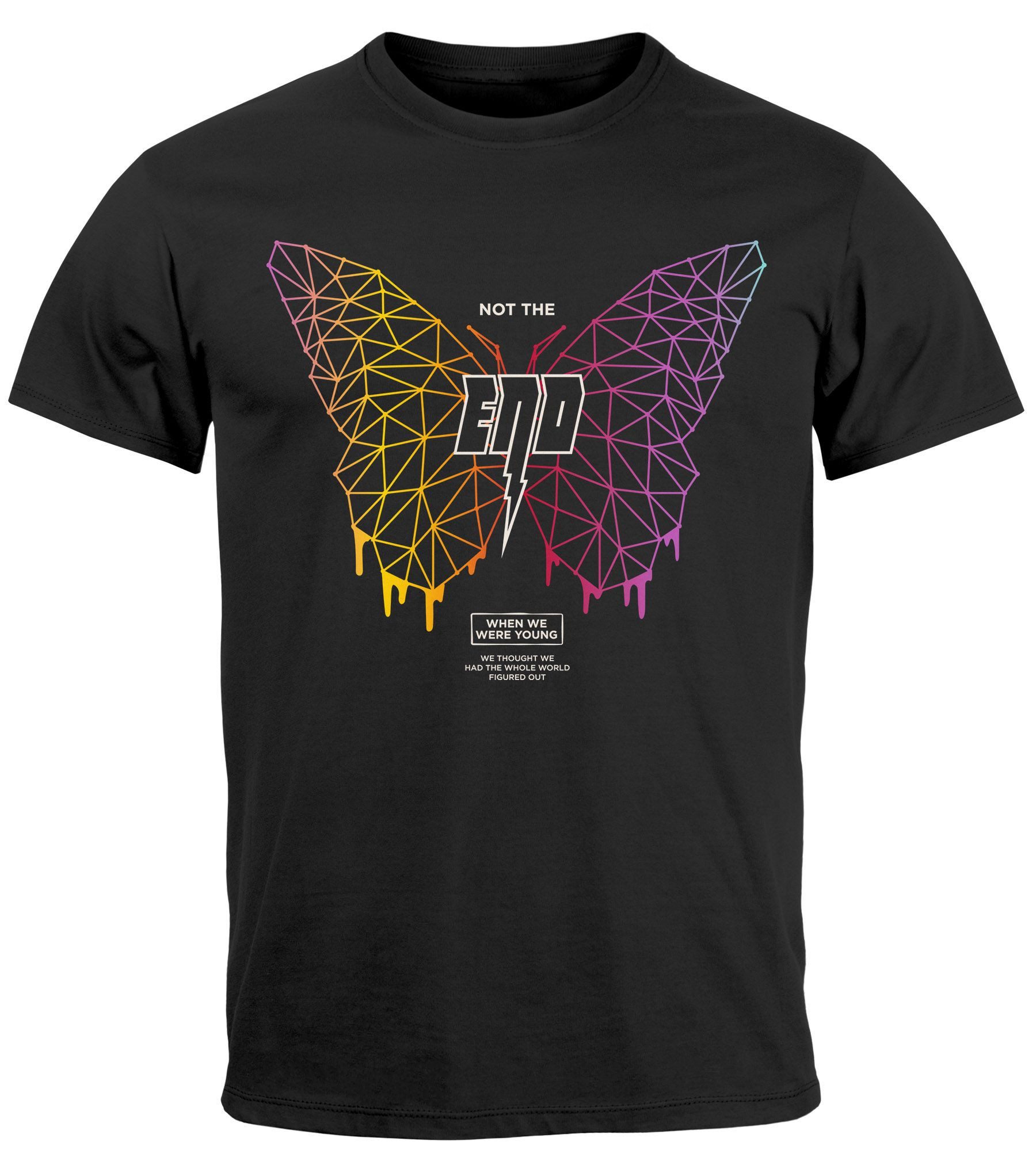 Neverless Print-Shirt Herren T-Shirt Schmetterling Geometric günstig online kaufen