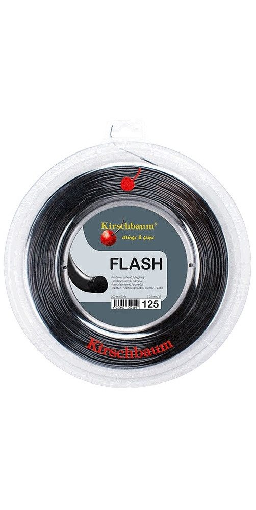 Tennissaite Flash (Haltbarkeit+Power) schwarz 200m Rolle