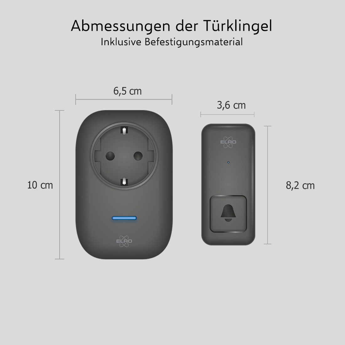 Elro Türklingel-Set DB4000PL, 1 Empfänger, 64 Klingeltöne, (2-tlg), drahtloses Türklingel-Set 1 Taster + 1 Empfänger für die Steckdose