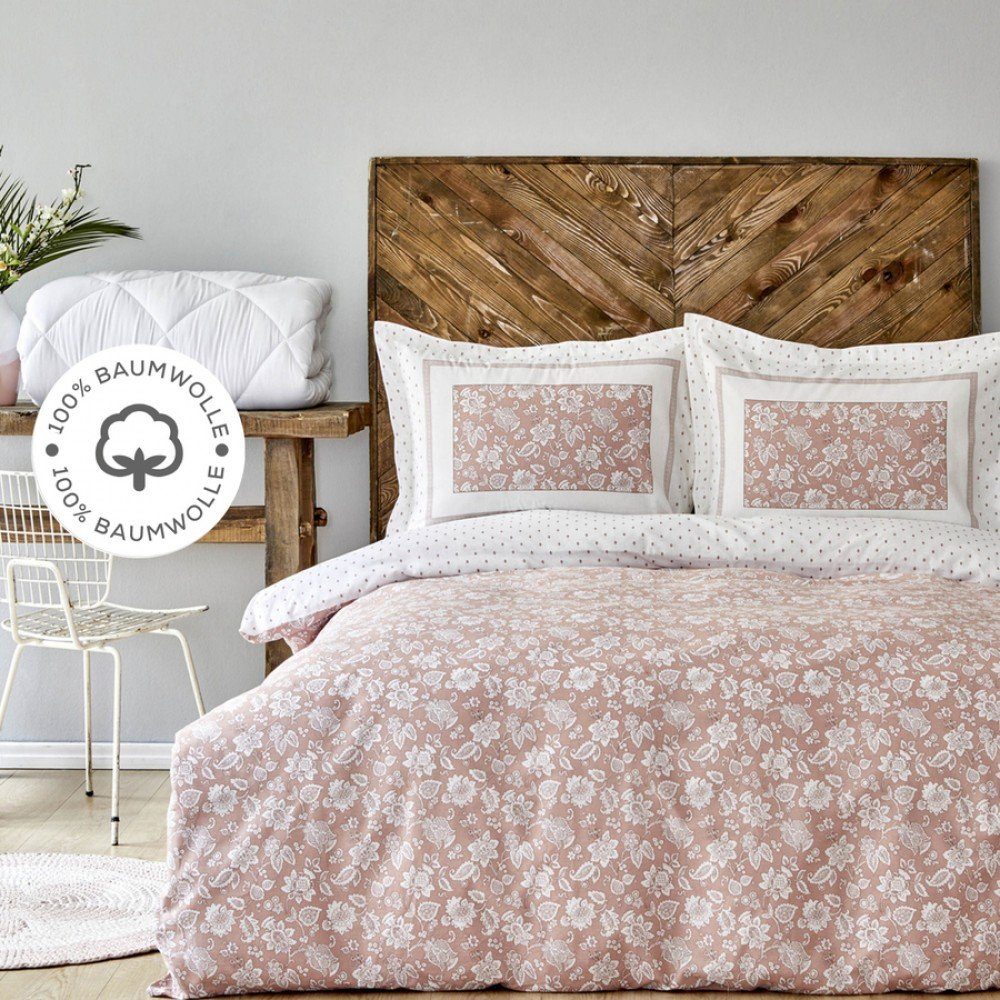 Karaca Home Bettwäsche Karaca Home Celerina Rosa Bettbezug Set 100% Baumwol günstig online kaufen