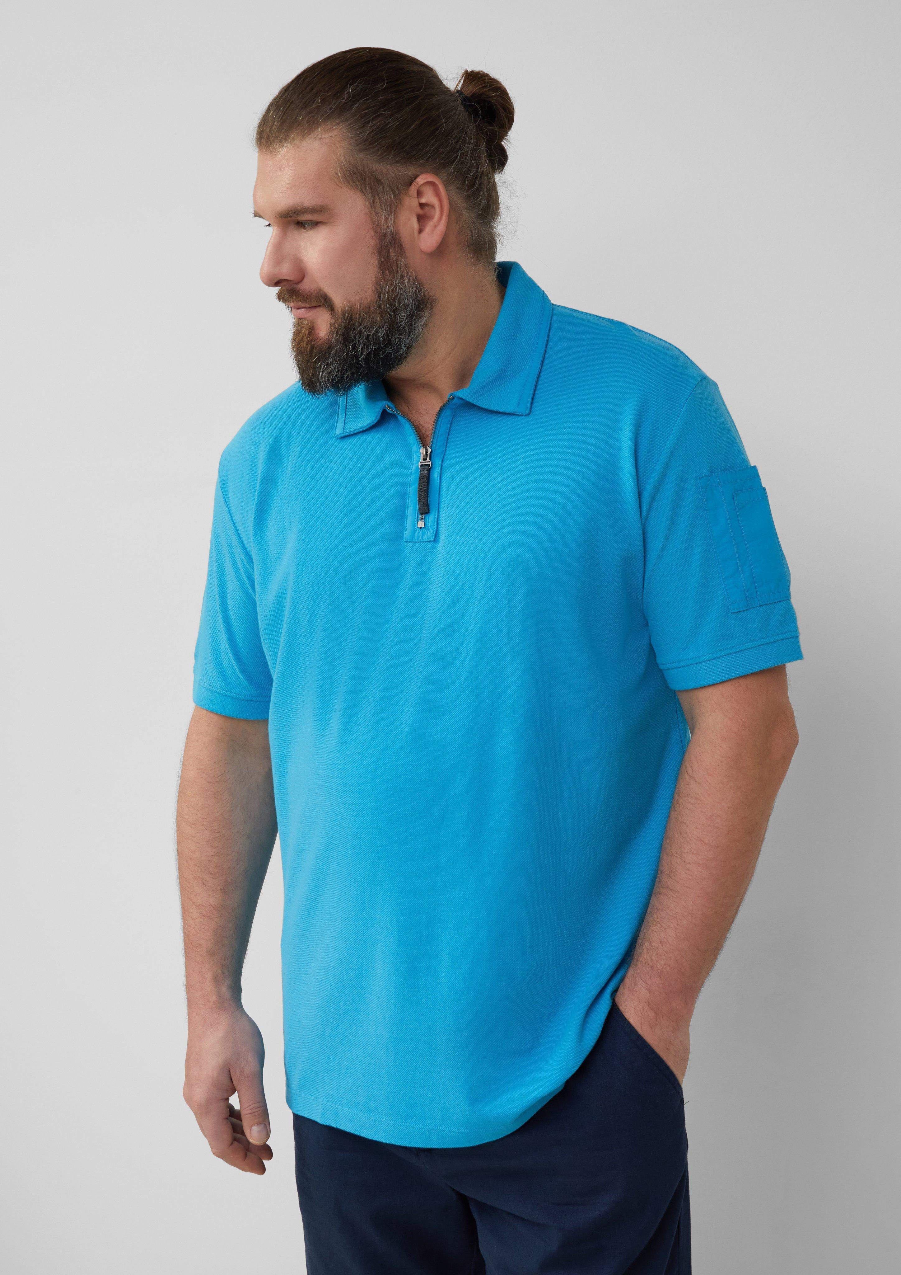 s.Oliver Kurzarmshirt Poloshirt mit Reißverschluss und günstig online kaufen