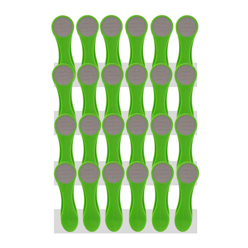 trendfinding Wäscheklammern 24 Wäscheklammern mit Edelstahlfedern und Softgrip Grün-Grau, Mit neuester Klammertechnik für empfindliche Wäsche