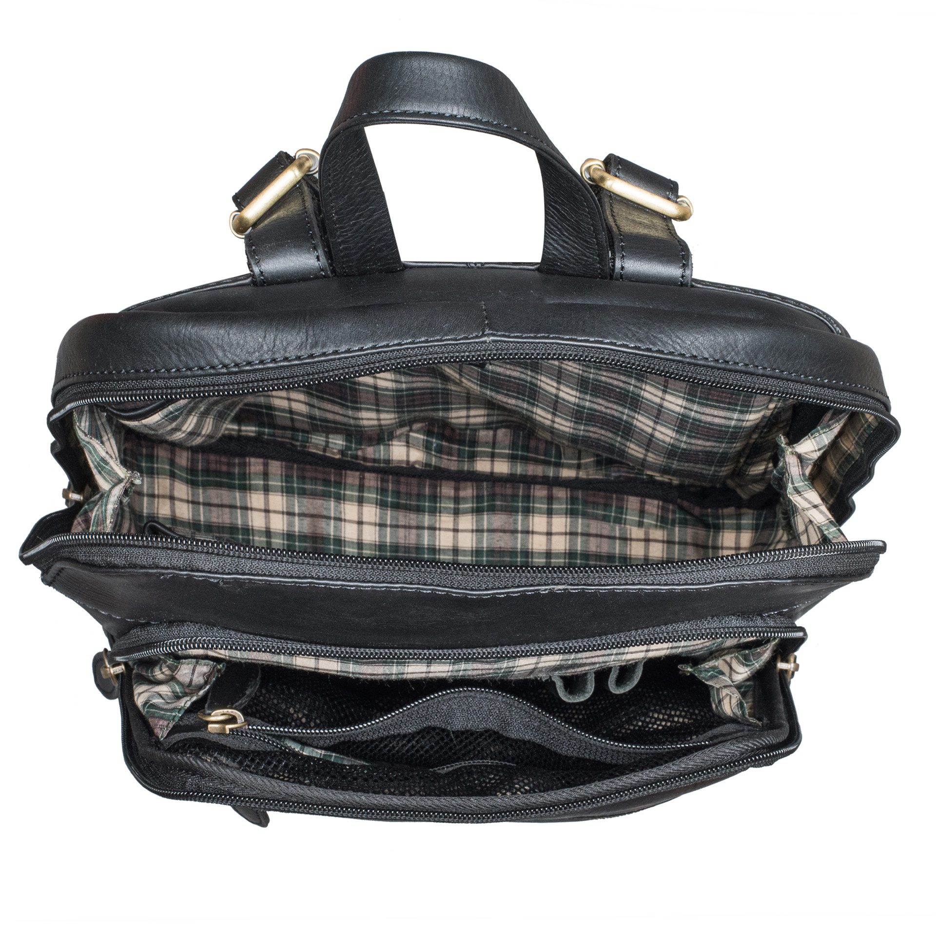 Benthill Rucksack Rucksack Echt Leder Damen Herren Daypack Backpack Lederrucksack, Reißverschlussfach