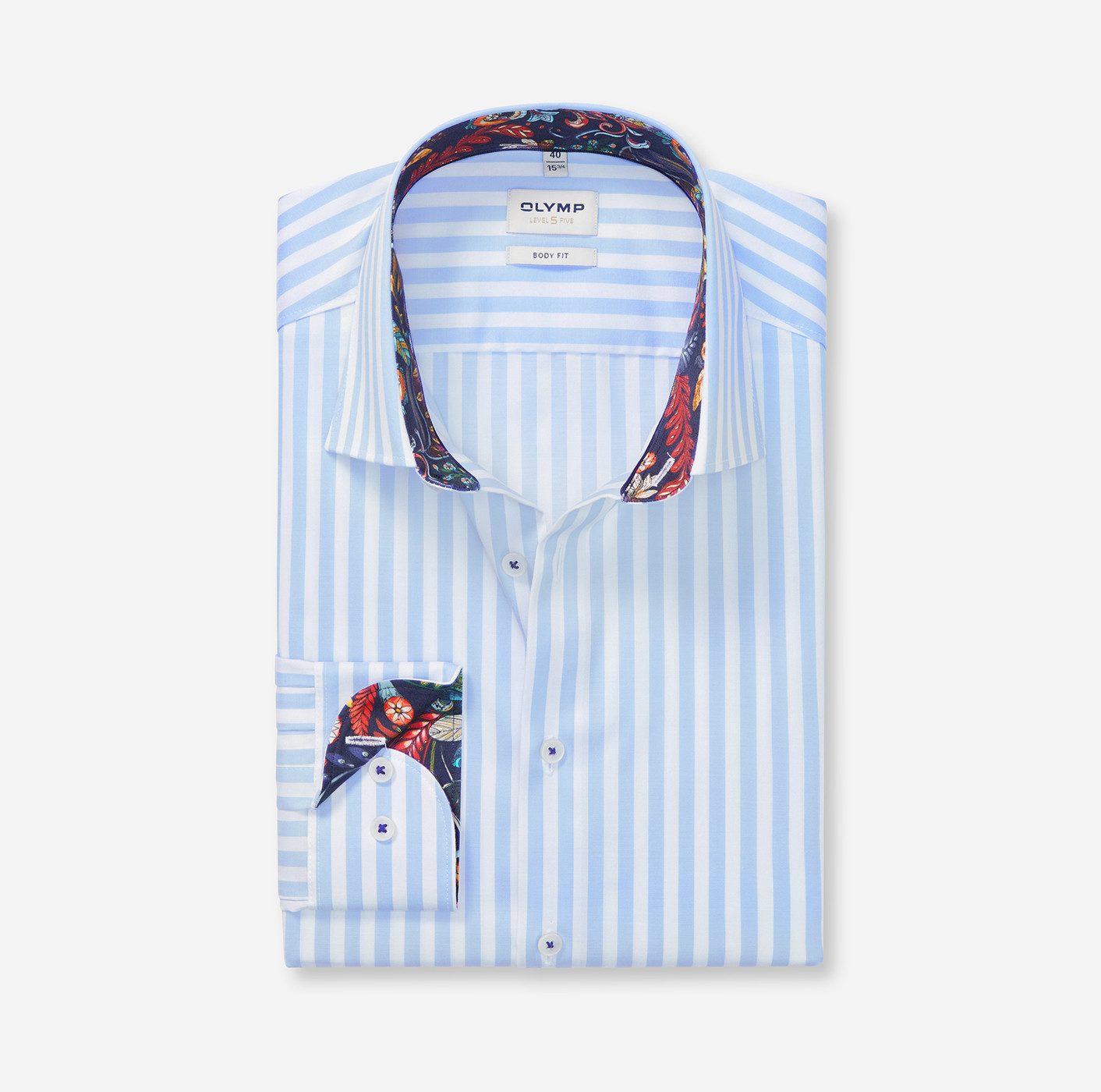 OLYMP Langarmhemd Level 5 gestreift, body fit, New York Kentkragen, Busines günstig online kaufen