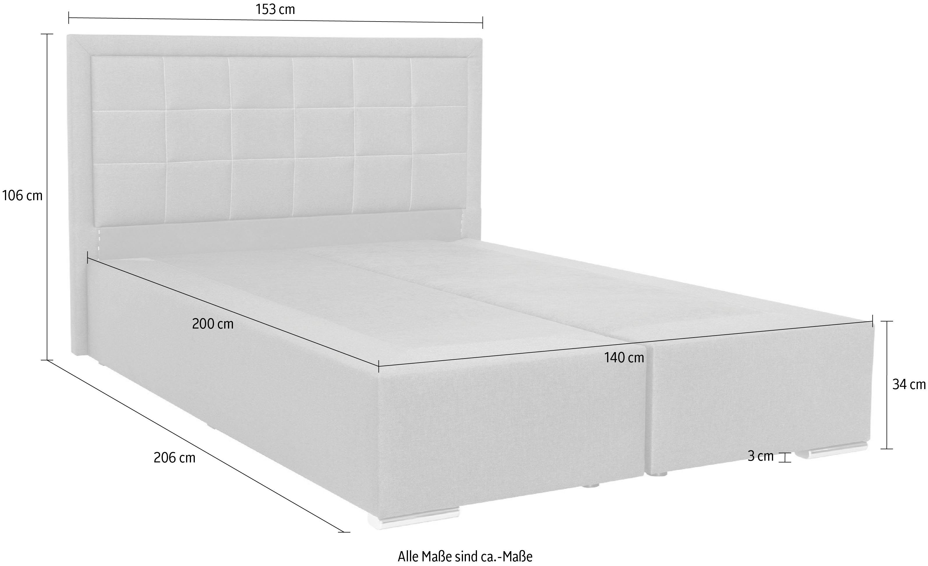 inkl. H3, Athena, wahlweise Härtgraden mit Boxbett in bei | Ausführung Matzratze, AB grau COLLECTION H2, grau H4 mit Bettkasten, Topper