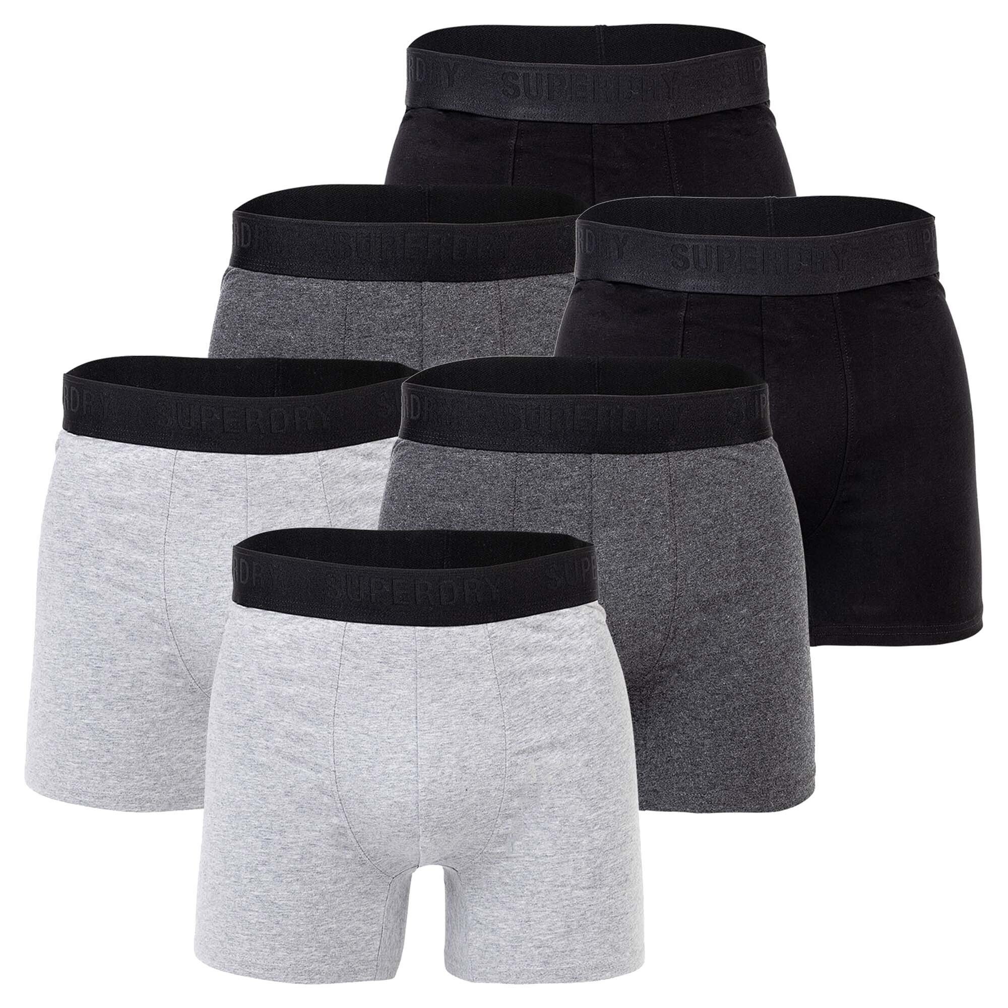 Superdry Boxer Herren Boxershorts - BOXER MULTI TRIPLE PACK Schwarz/Anthrazit/Grau