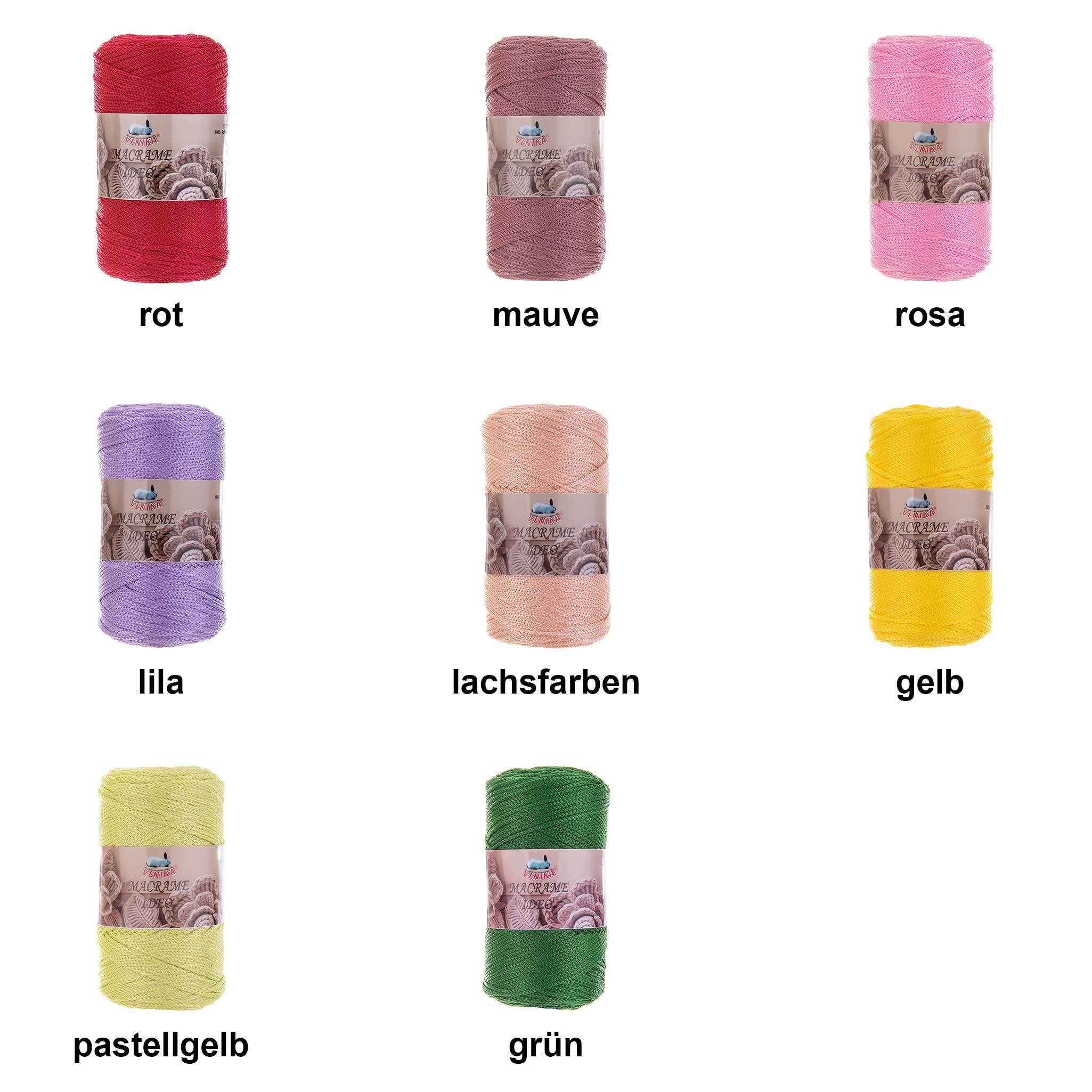 maDDma 4 x 250g Strickgarn Macrame Ideo Unifarben Häkelgarn Flechtgarn Häkelwolle, 1000 m (Sparpaket (4 Knäuel je 250g), 4-St), dunkelgrau