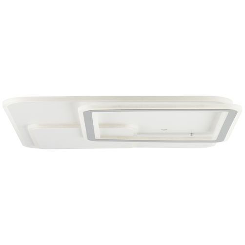 Savare, LED dimmbar Deckenleuchte wechselbar, Nachtlicht, Brilliant Tageslichtweiß, Metall/Acryl, Fernbedienung, weiß/grau über LED