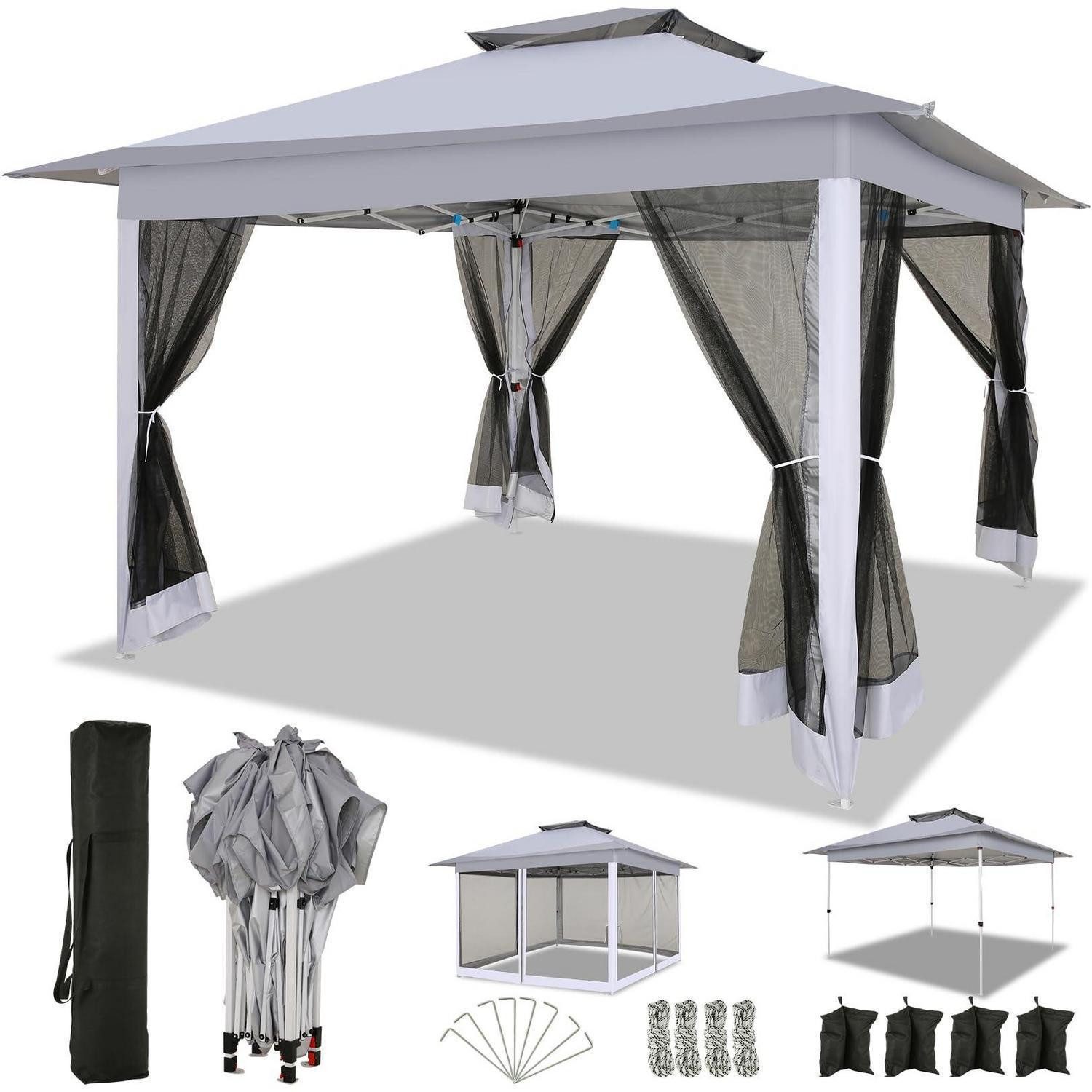LuxusKollektion Faltpavillon Pavillon 3x3 Wasserdicht Grau