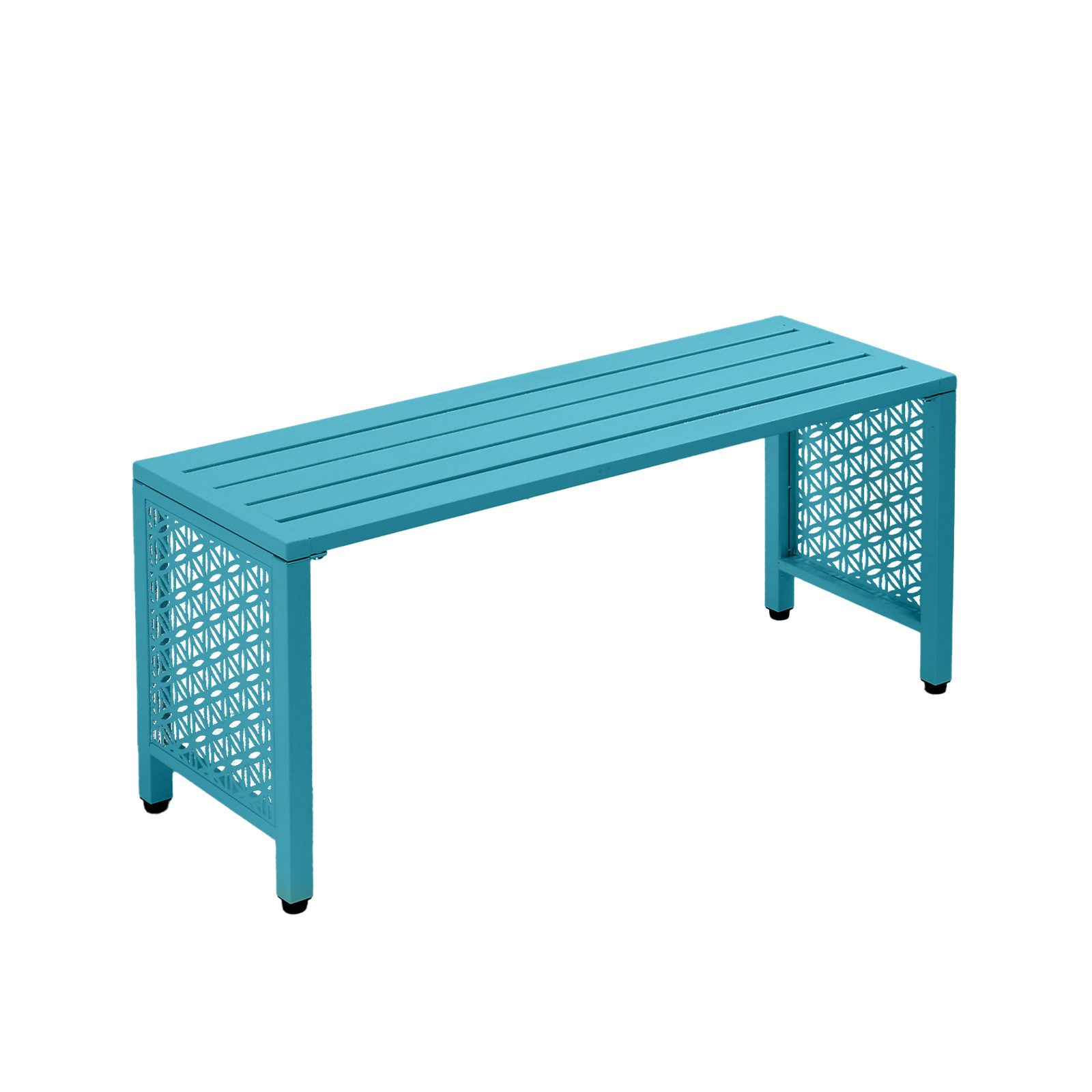 VINGLI Gartenbank ohne Rückenlehne, Sitzbank Retro-Stilfür 2 Sitzer, 102cm