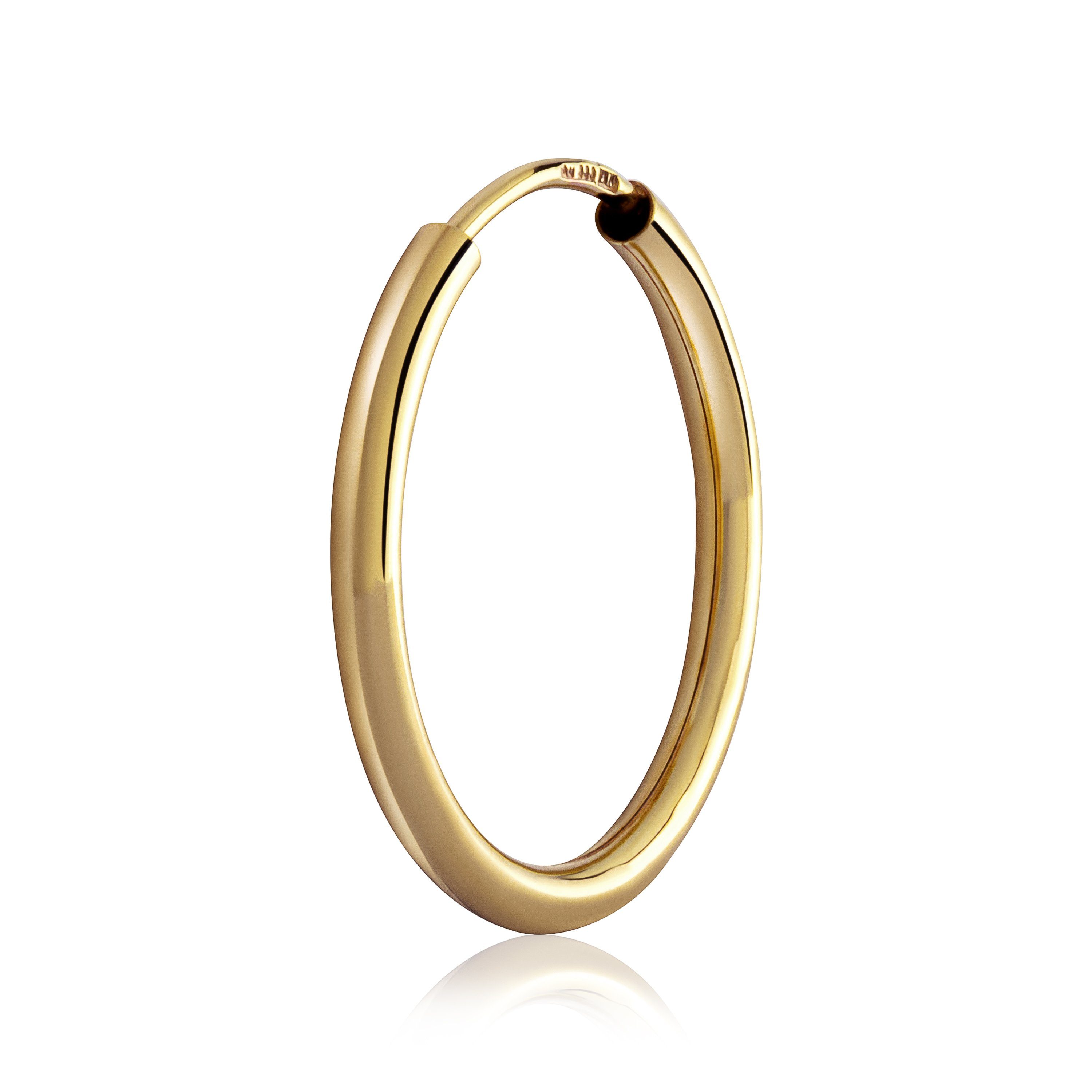 NKlaus Single-Creole Einzel 20mm Creole 333 Gelbgold 8 Karat gold Ohrri
